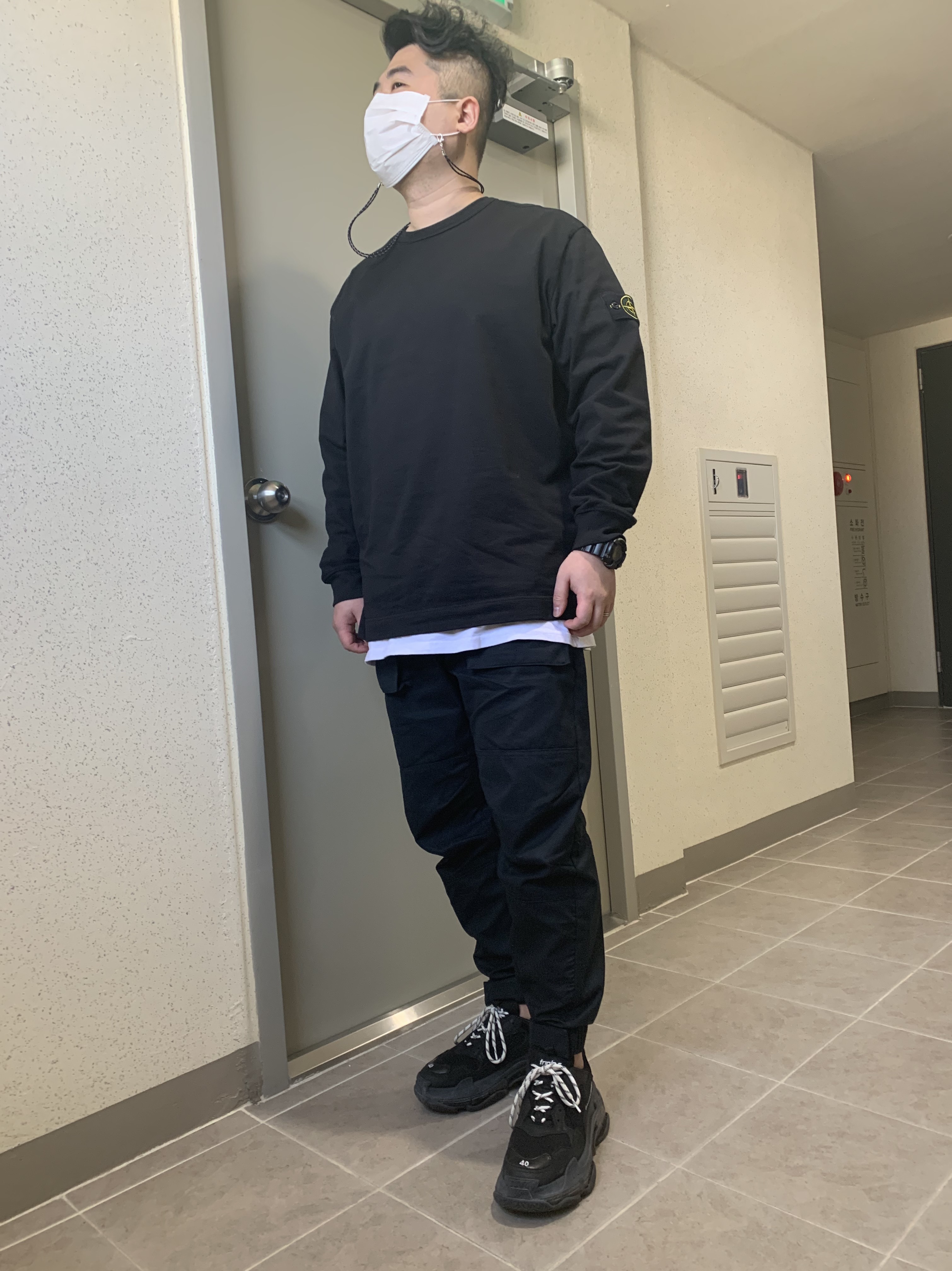 Balenciaga Triple S Black Clear Sole 2019 착용 스타일