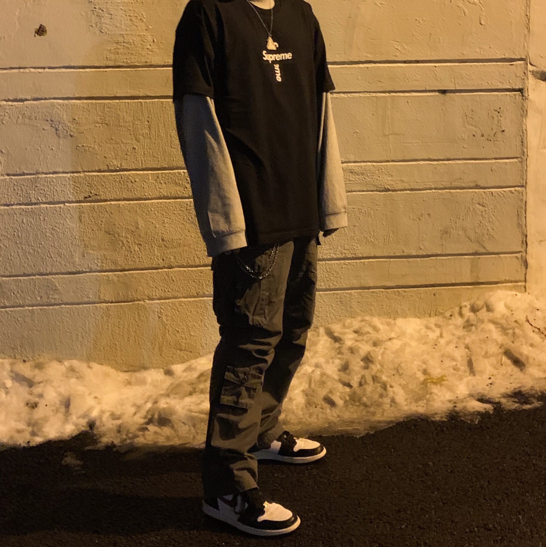 Supreme Cross Box Logo T-Shirt Black - 20FW, Jordan 1 Retro High OG Gym Red 착용 스타일