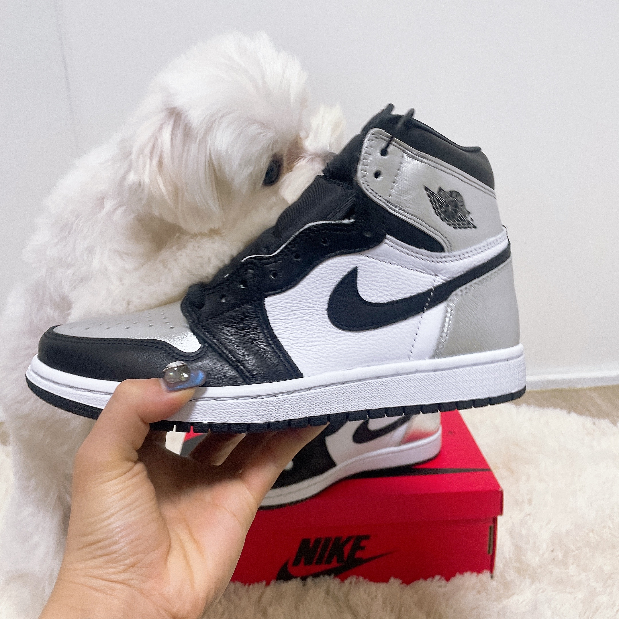 (W) Jordan 1 Retro High OG Silver Toe 착용 스타일 - 2