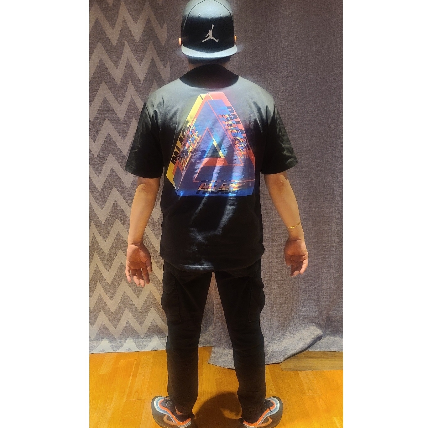 Palace Tri-Ferg Colour Blur T-Shirt Black - 20FW 착용 스타일