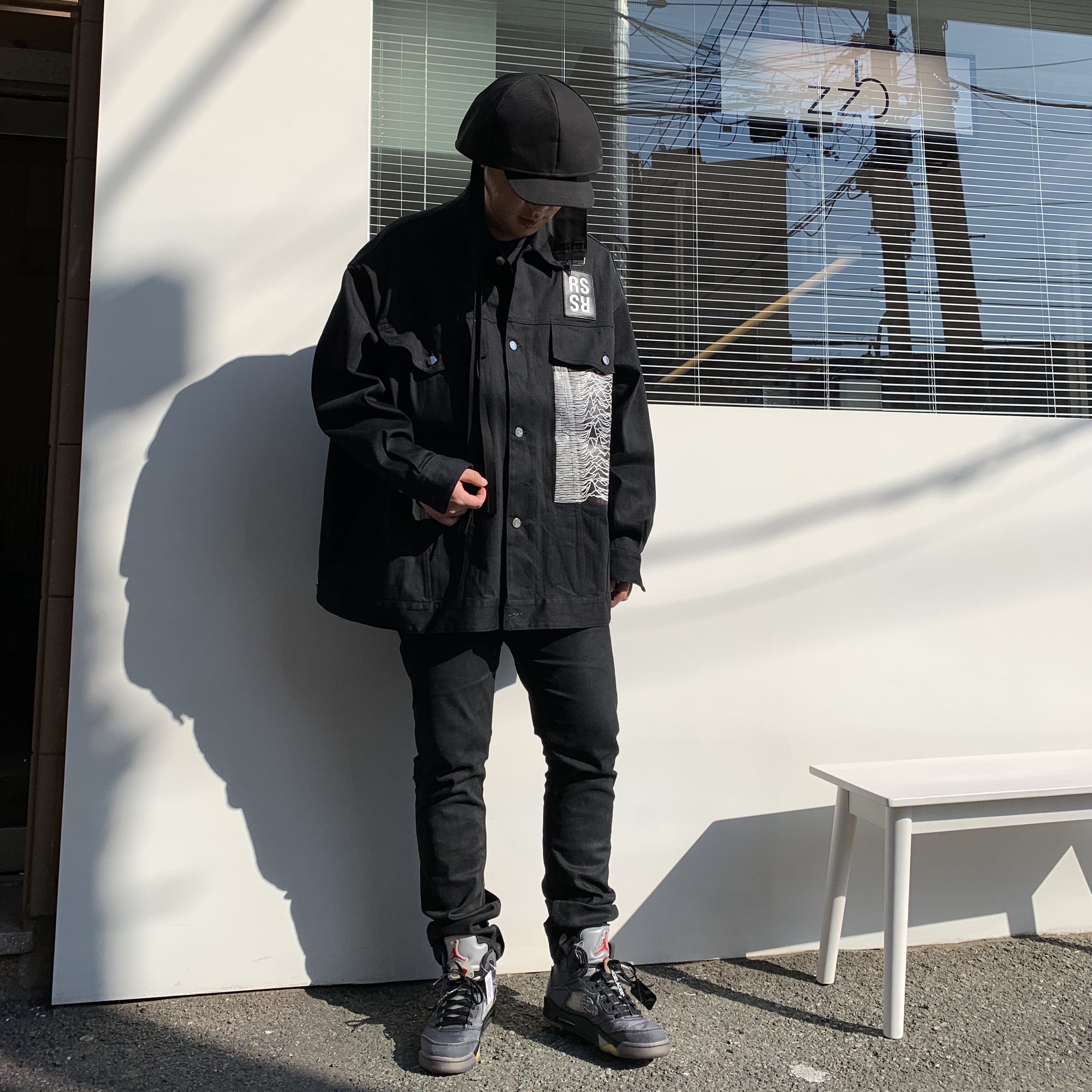 Jordan 5 x Off-White Retro SP Black Muslin 착용 스타일