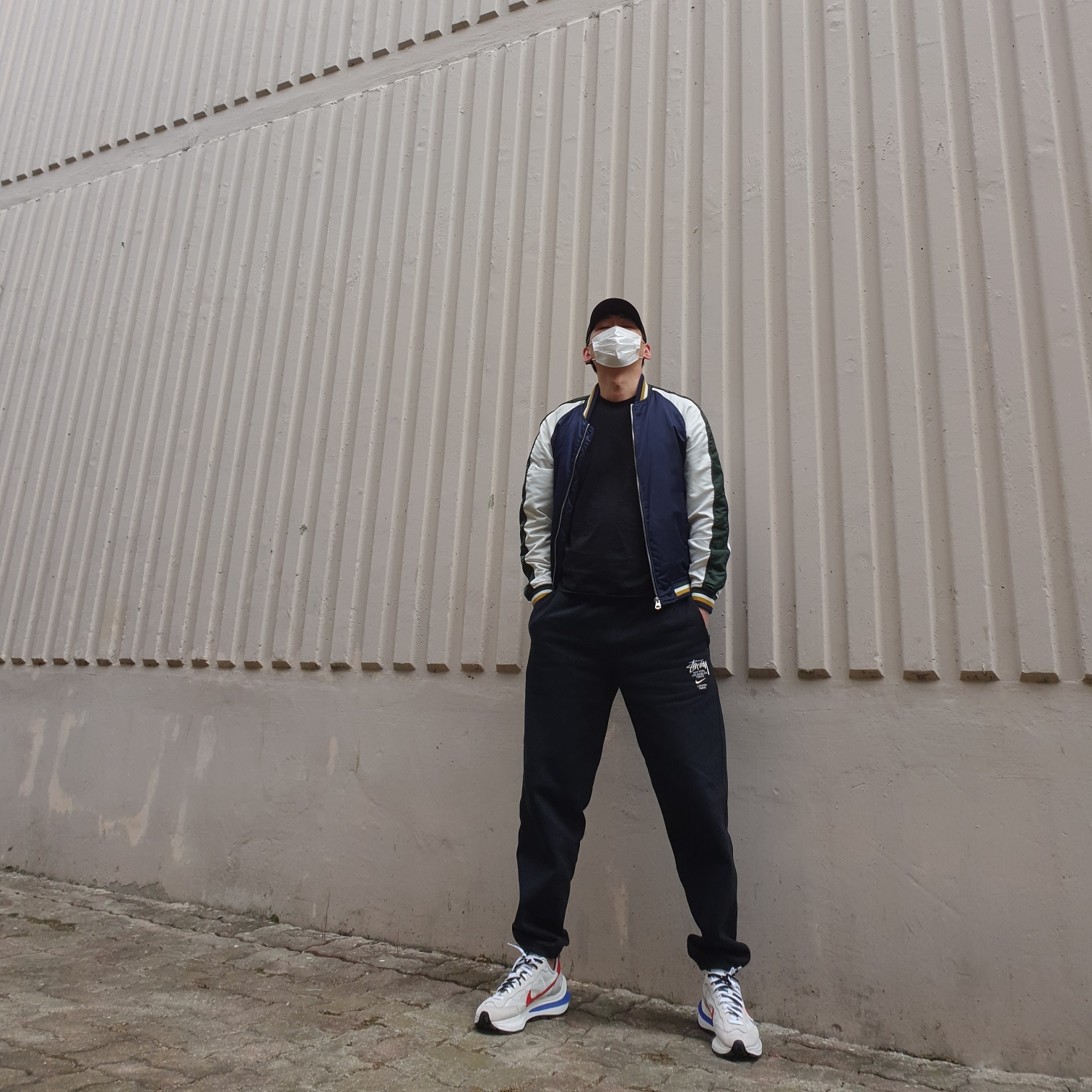 Nike x Stussy NRG ZR Fleece Pants Black - US/EU, Nike x Sacai VaporWaffle Royal Fuchsia 착용 스타일