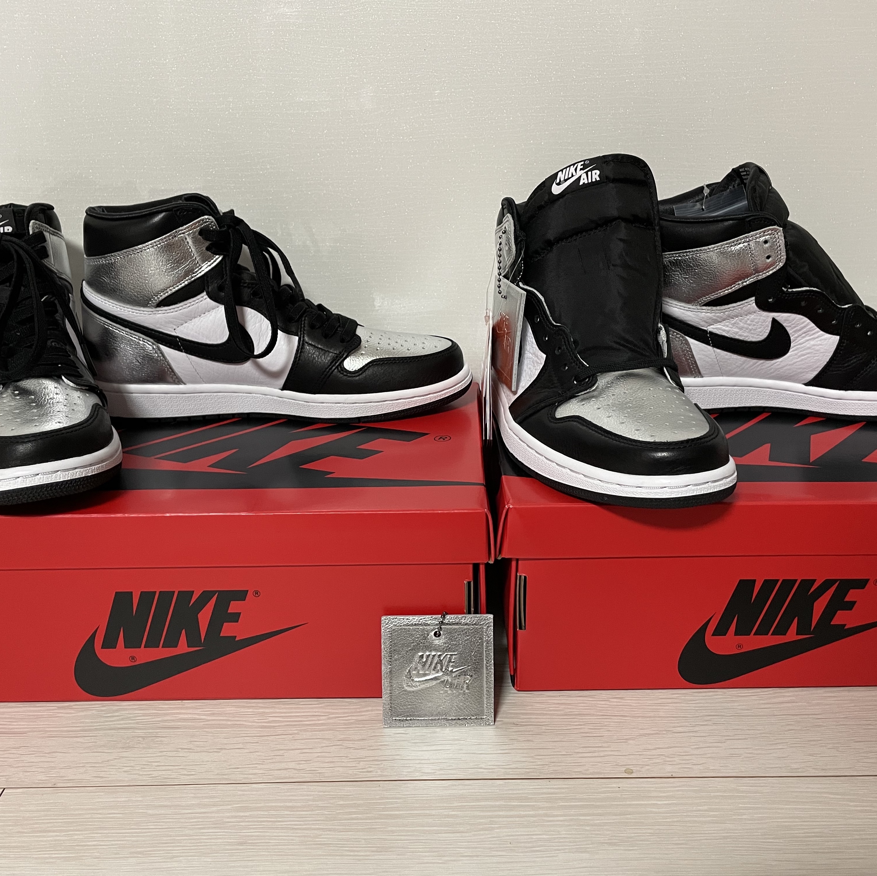 (W) Jordan 1 Retro High OG Silver Toe 착용 스타일 - 5
