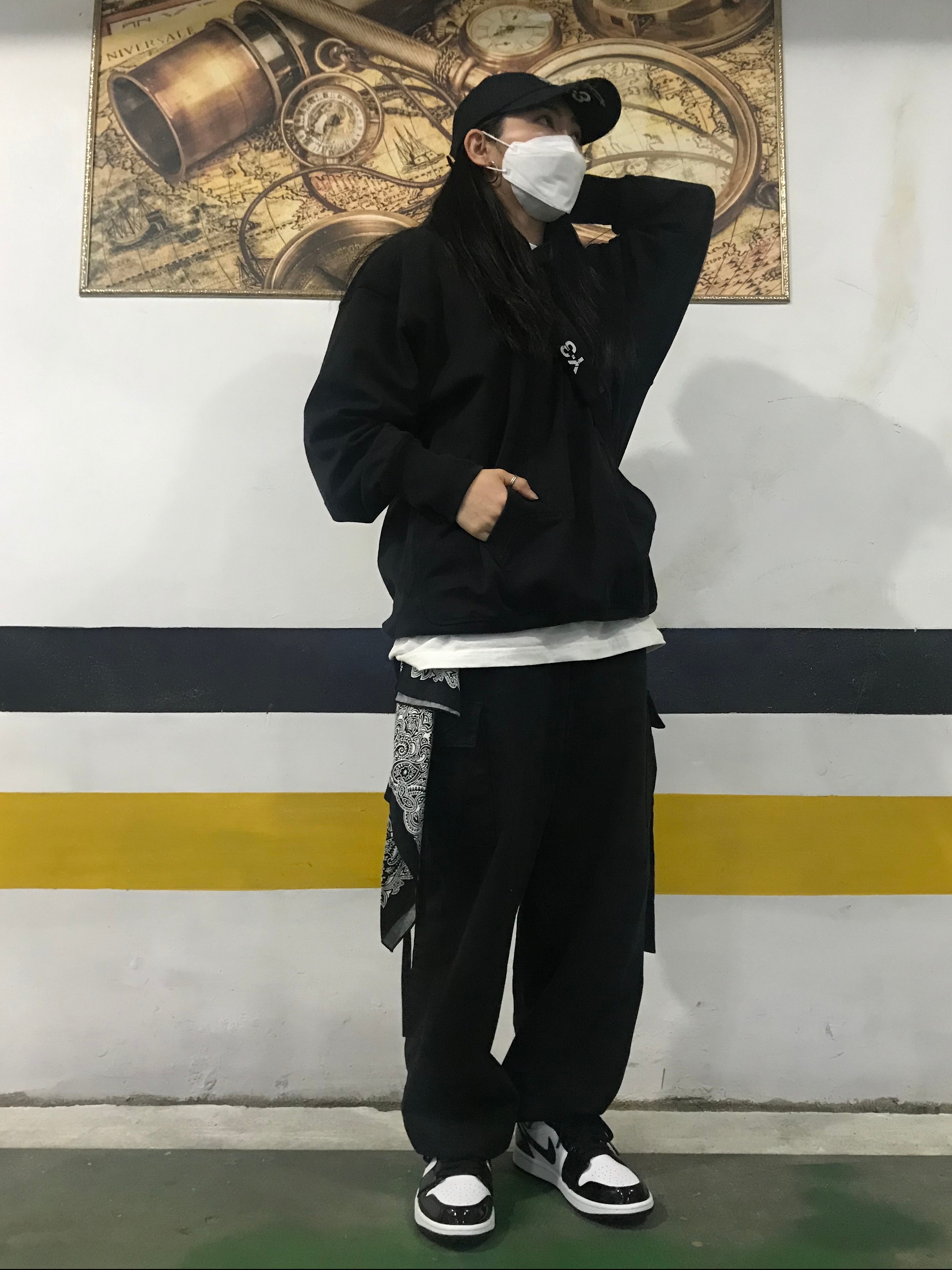Jordan 1 Mid SE ASW Black 착용 스타일