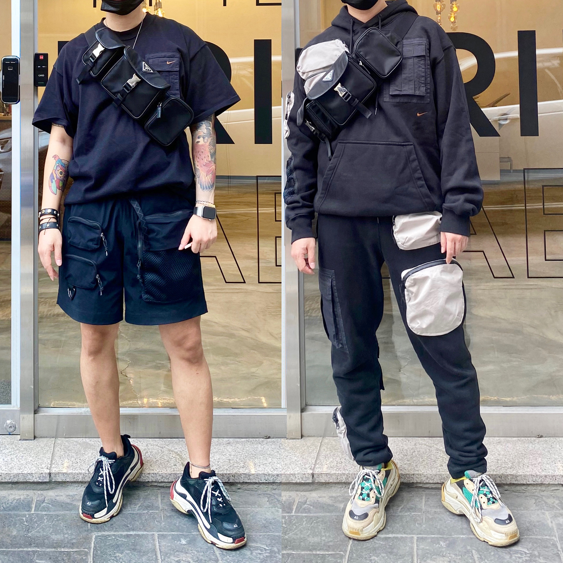 Balenciaga Triple S Yellow Green, Balenciaga Triple S Trainer Black White Red 2018 착용 스타일