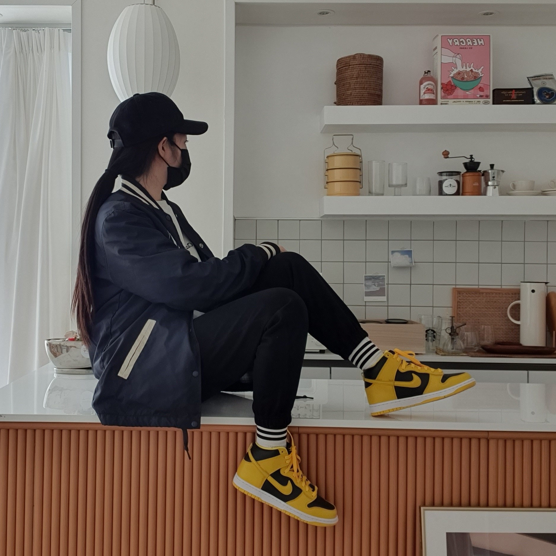 Nike Dunk High SP Varsity Maize 착용 스타일 - 2