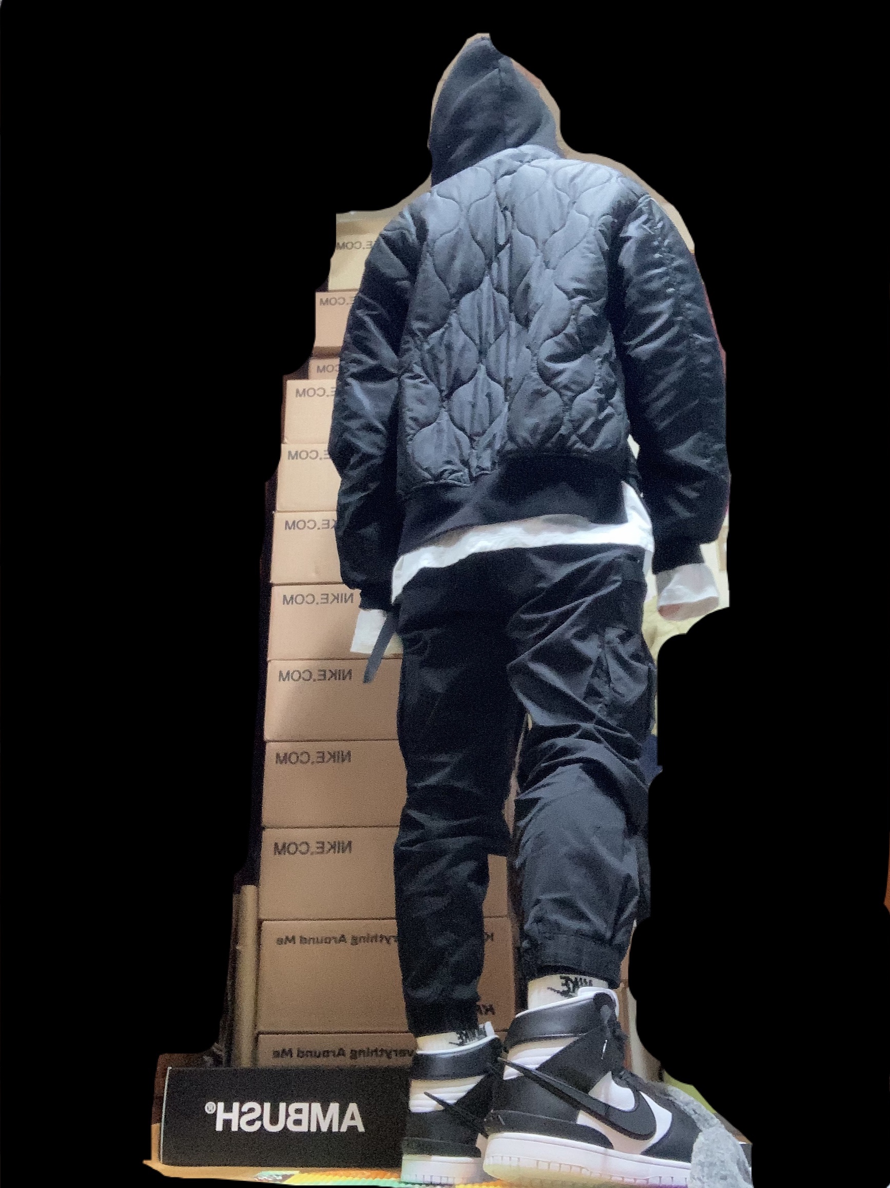 Nike x Ambush Dunk High Black 착용 스타일 - 1