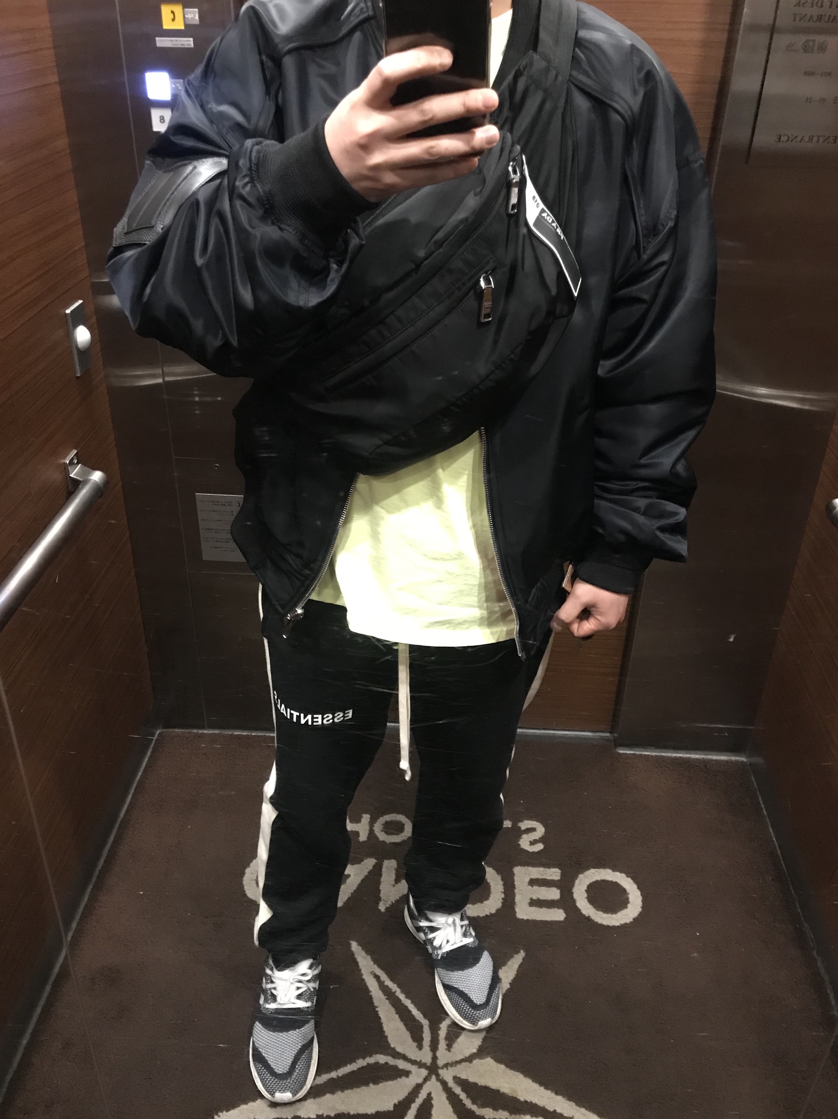Y-3 Pureboost ZG Knit Core Black 착용 스타일