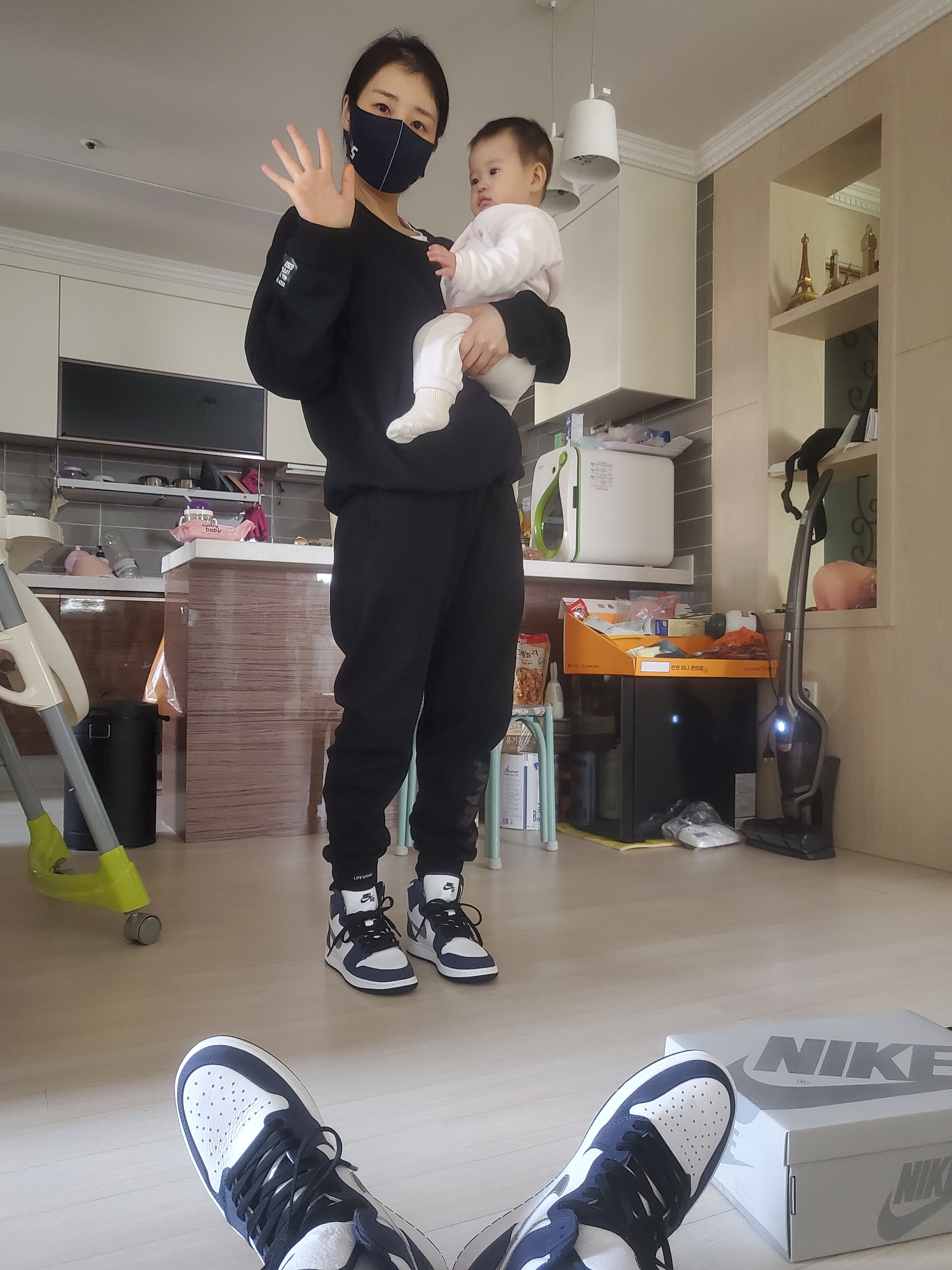 Jordan 1 Retro High OG CO.JP Midnight Navy, (GS) Jordan 1 Retro High OG CO.JP Midnight Navy 착용 스타일 - 1