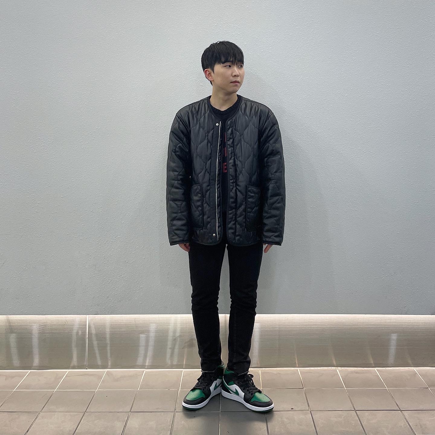 Jordan 1 Mid Green Toe 착용 스타일