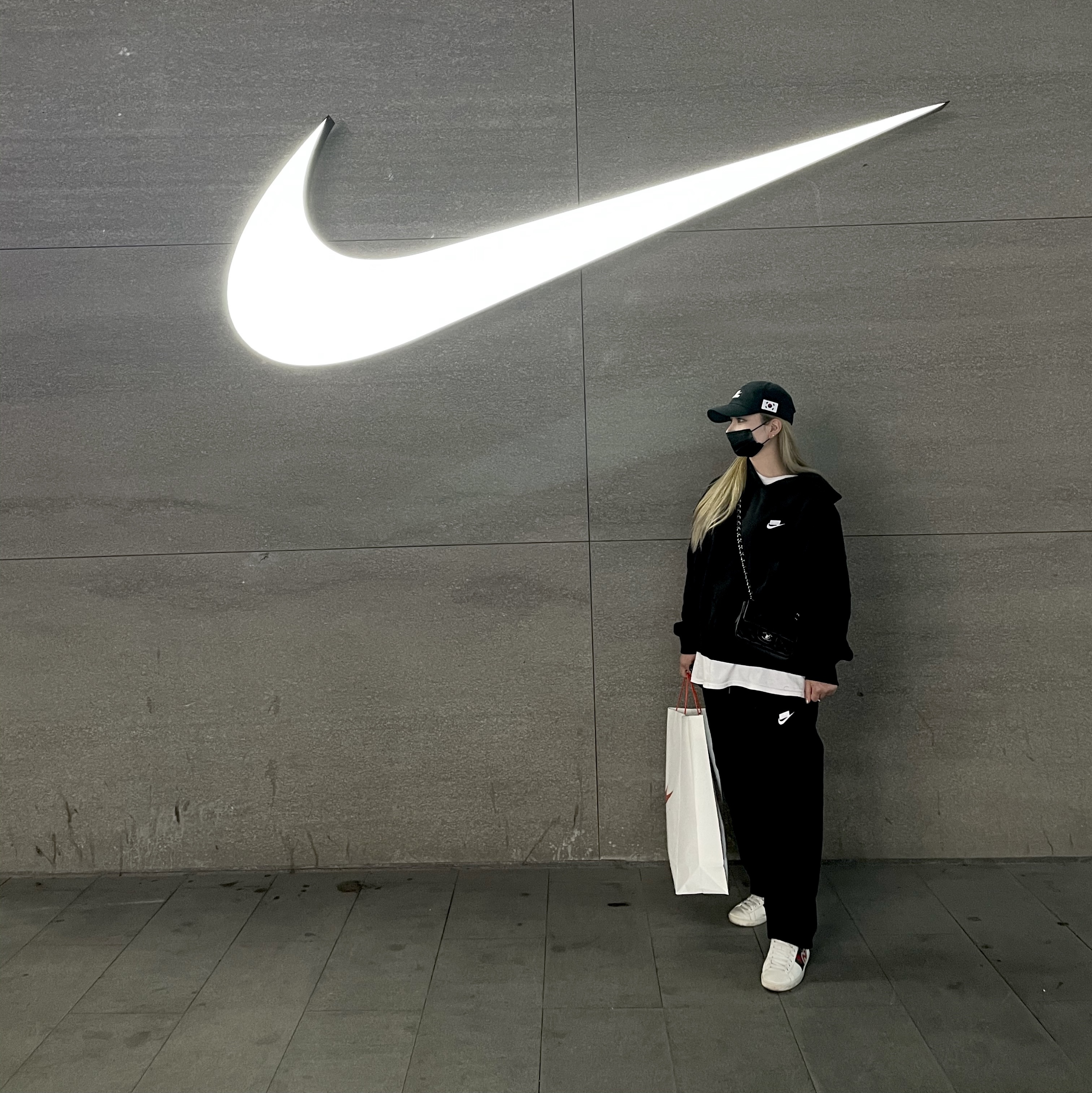 Nike H86 Korea Cap Black 착용 스타일