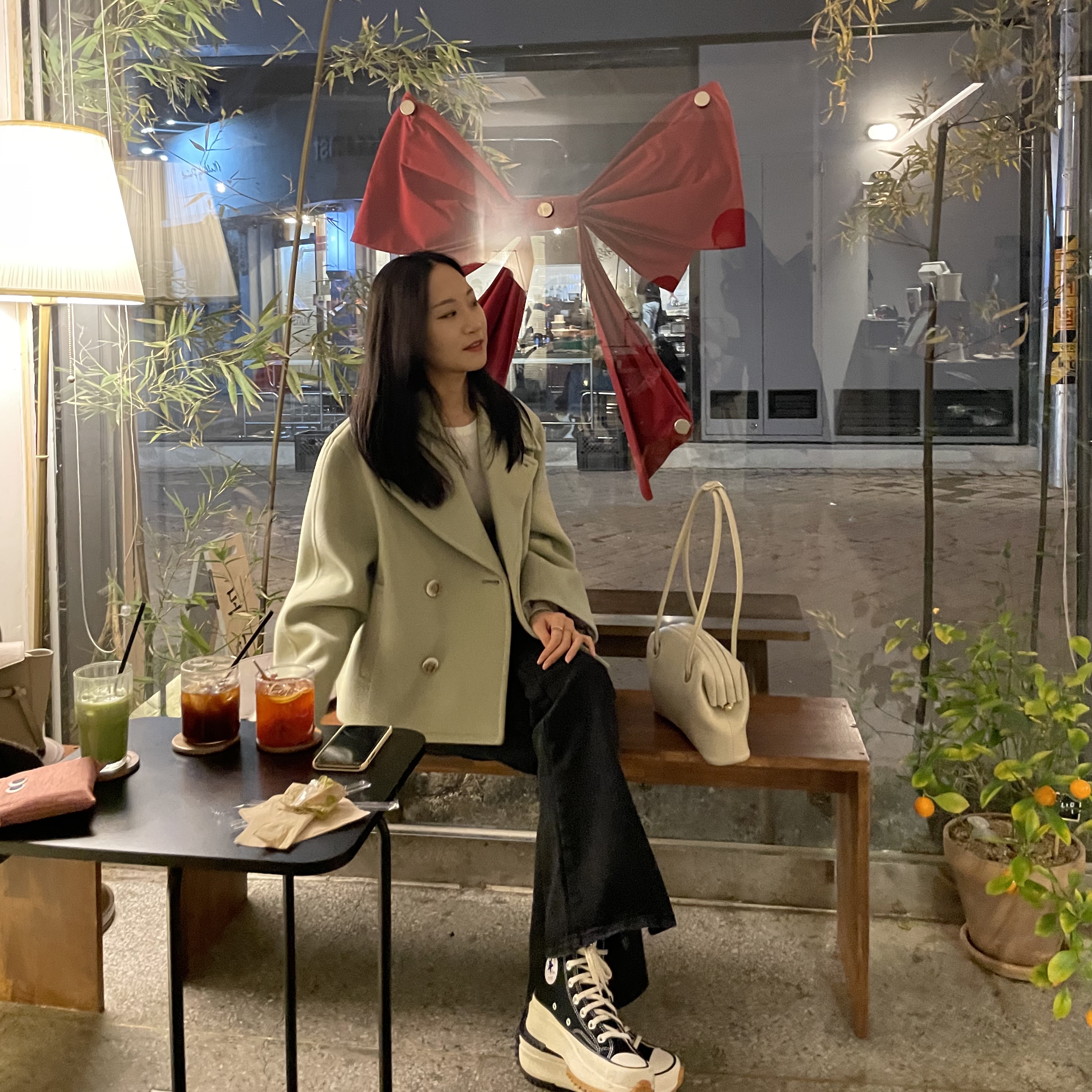 Converse x JW Anderson Run Star Hike Hi Black 착용 스타일