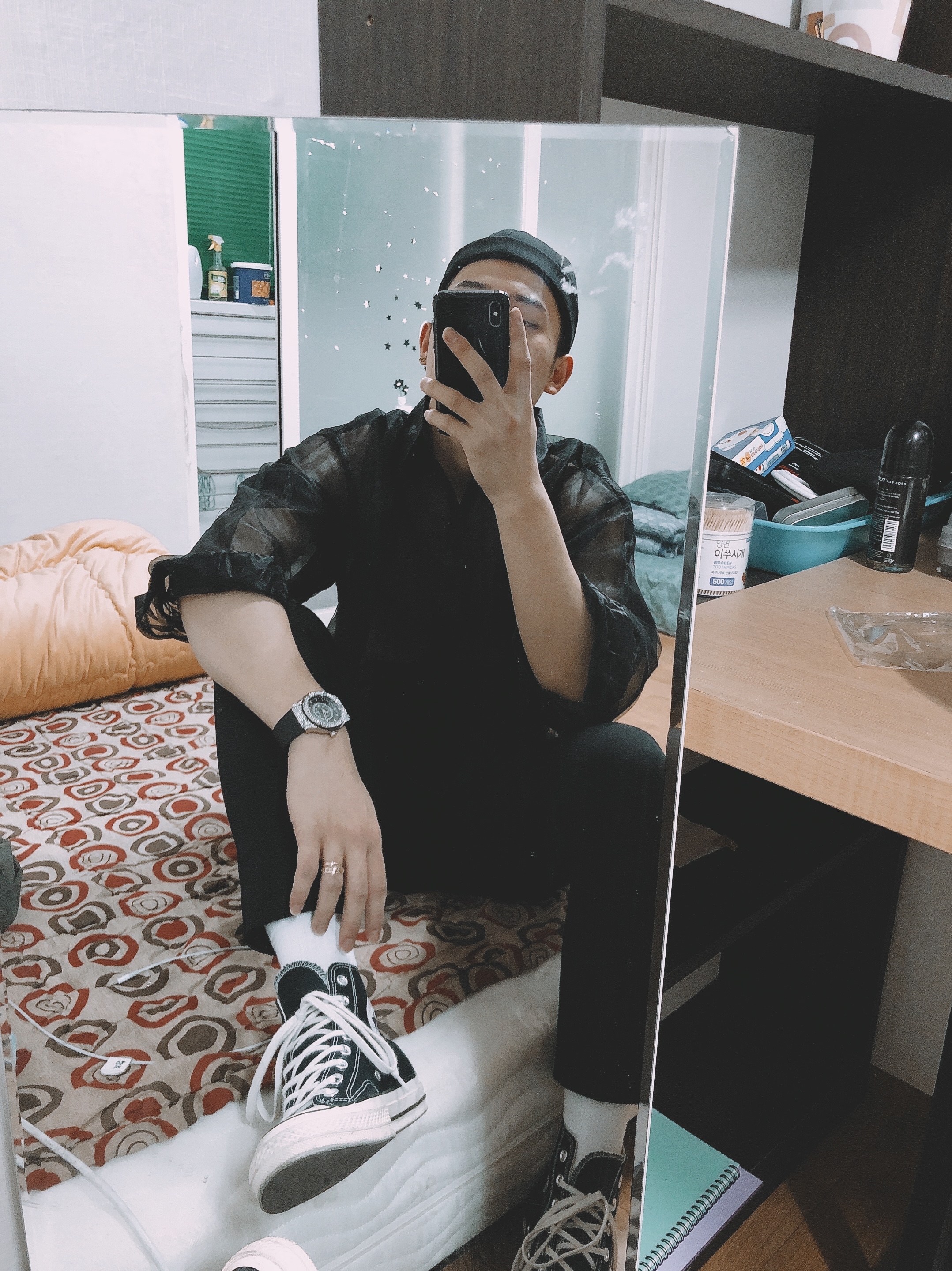 Converse Chuck 70 Hi Black 착용 스타일