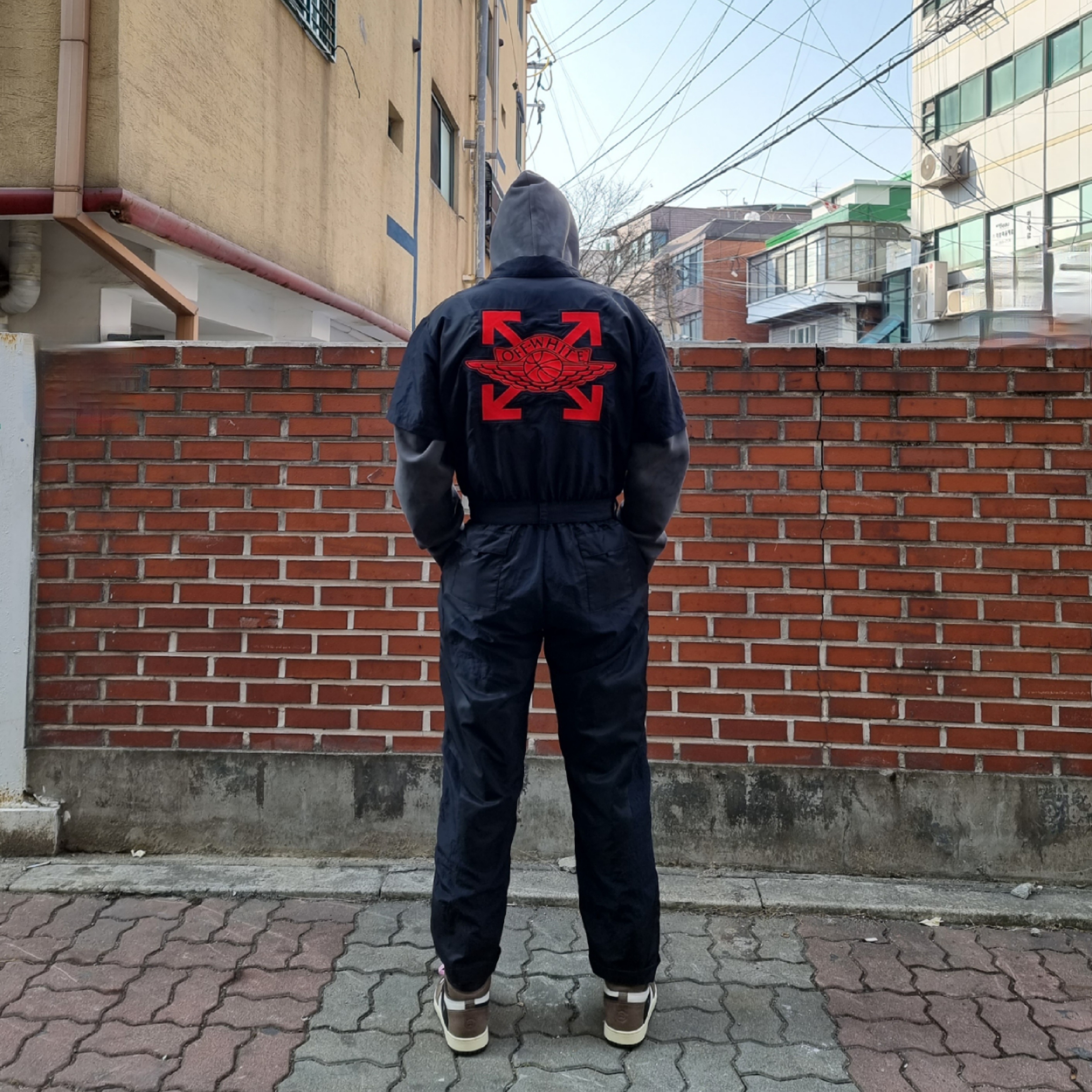 Jordan x Travis Scott Washed Suede Hoodie Grey, Jordan 1 x Travis Scott Retro High OG SP Mocha 착용 스타일