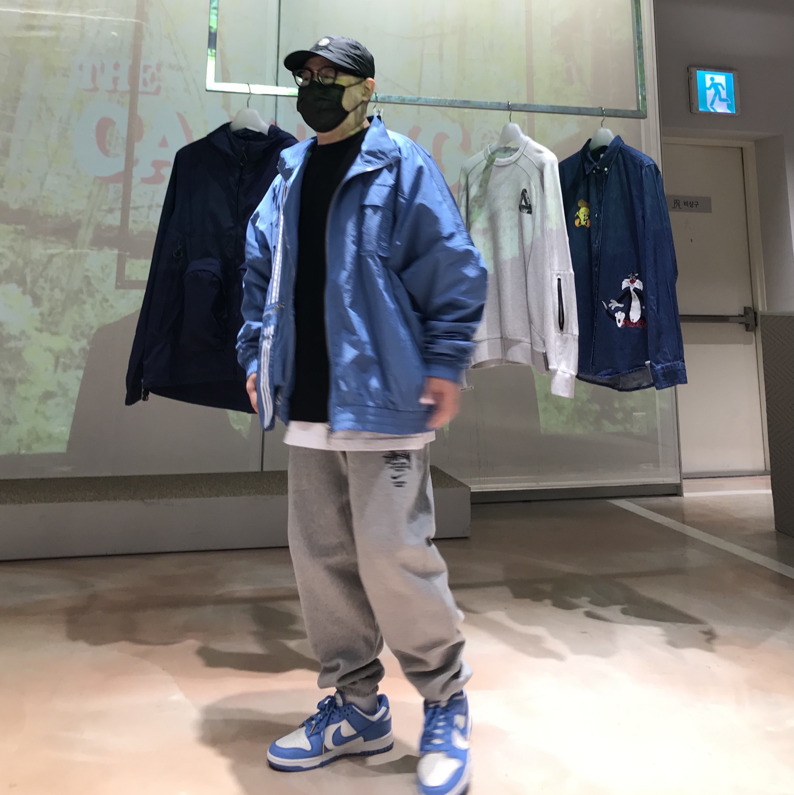(W) Nike Dunk Low Coast, Nike x Stussy NRG ZR Fleece Pants Heather Grey - Asia 착용 스타일 - 1