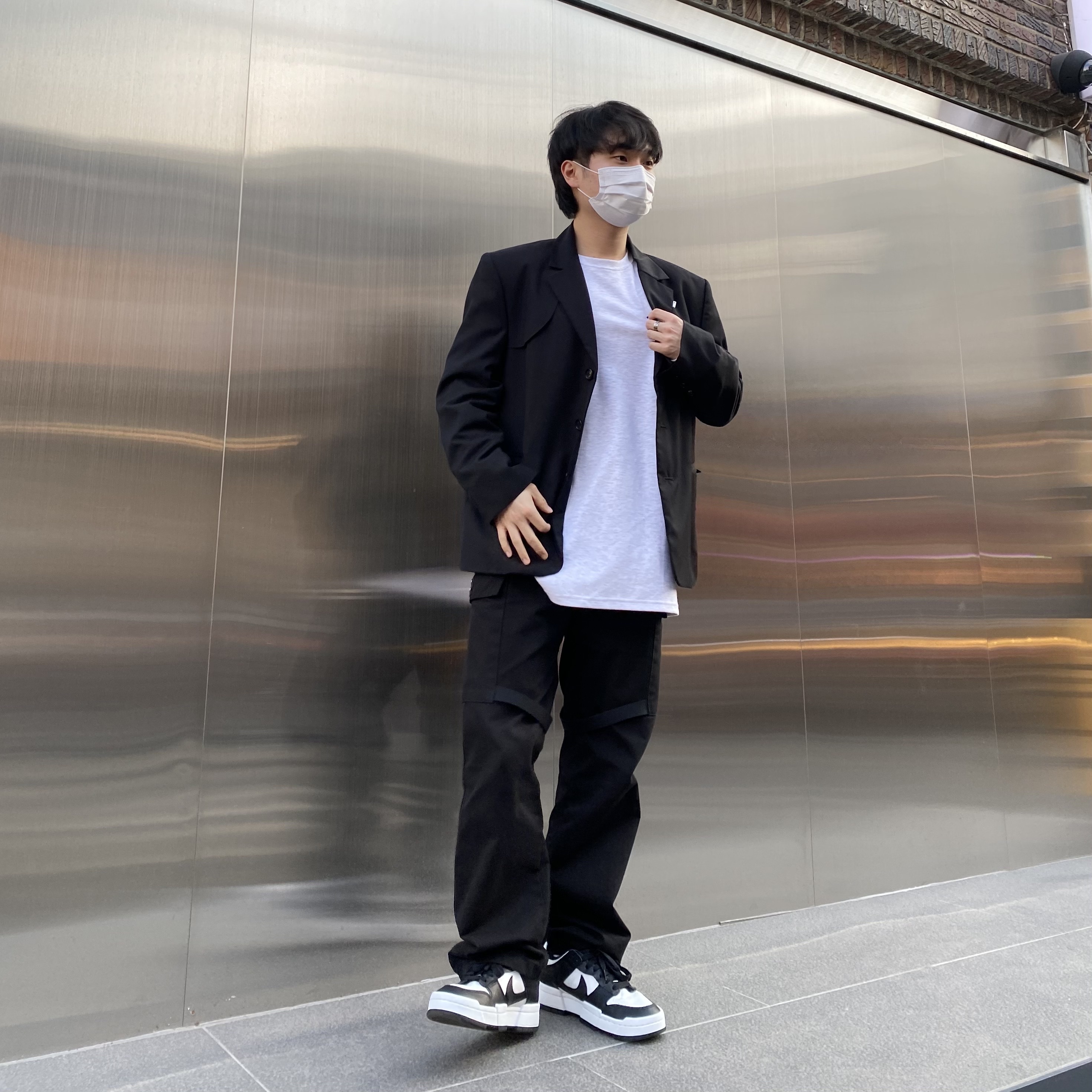 (W) Nike Dunk Low Disrupt Black White 착용 스타일