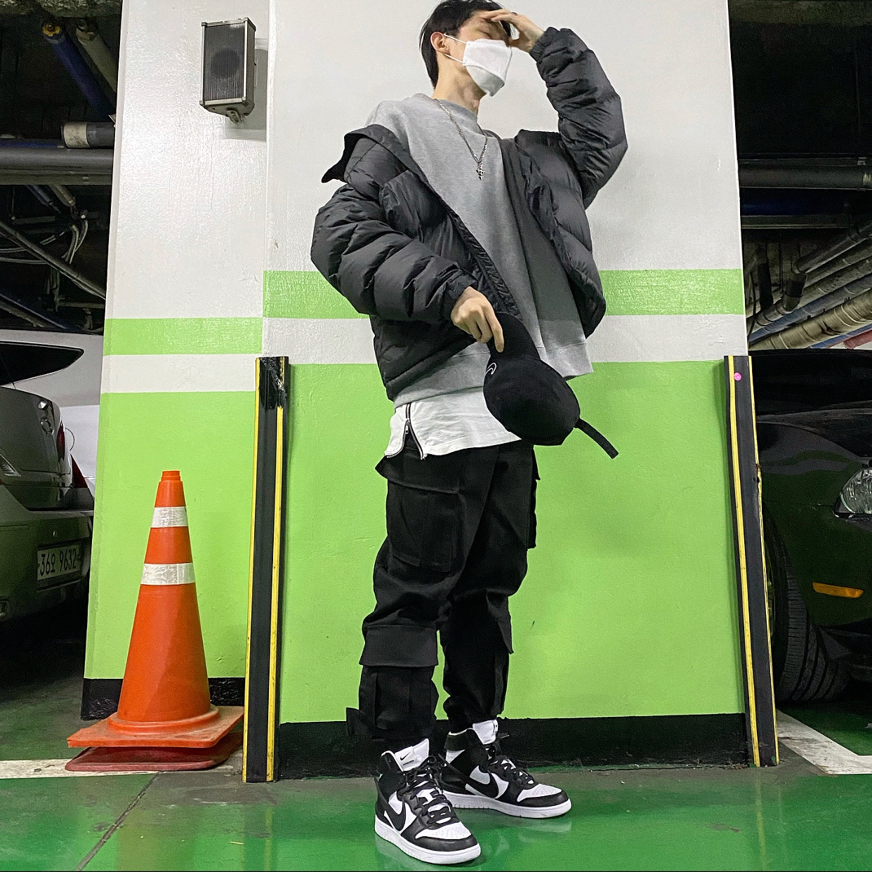 Nike x Ambush Dunk High Black 착용 스타일