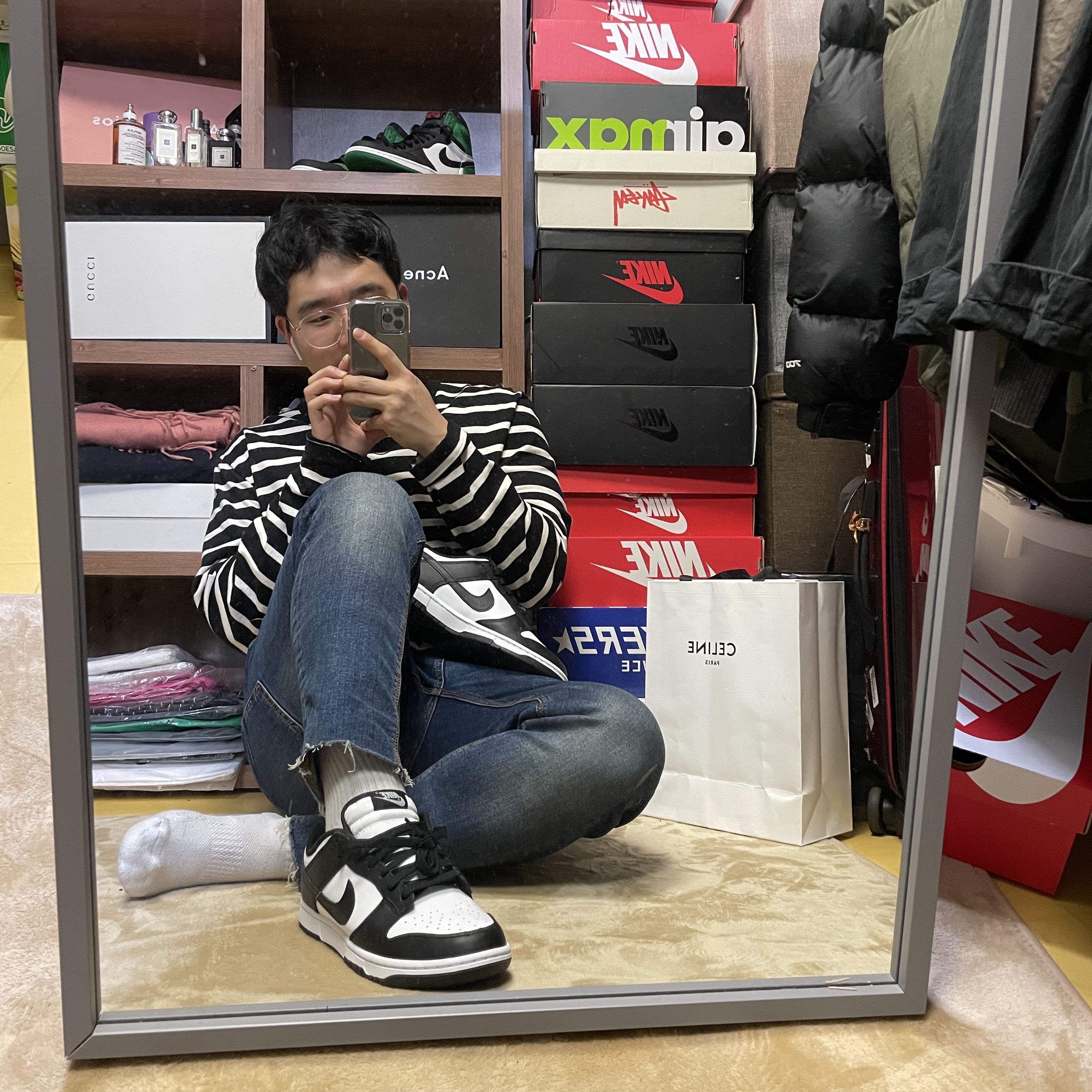 Nike Dunk Low Retro Black 착용 스타일