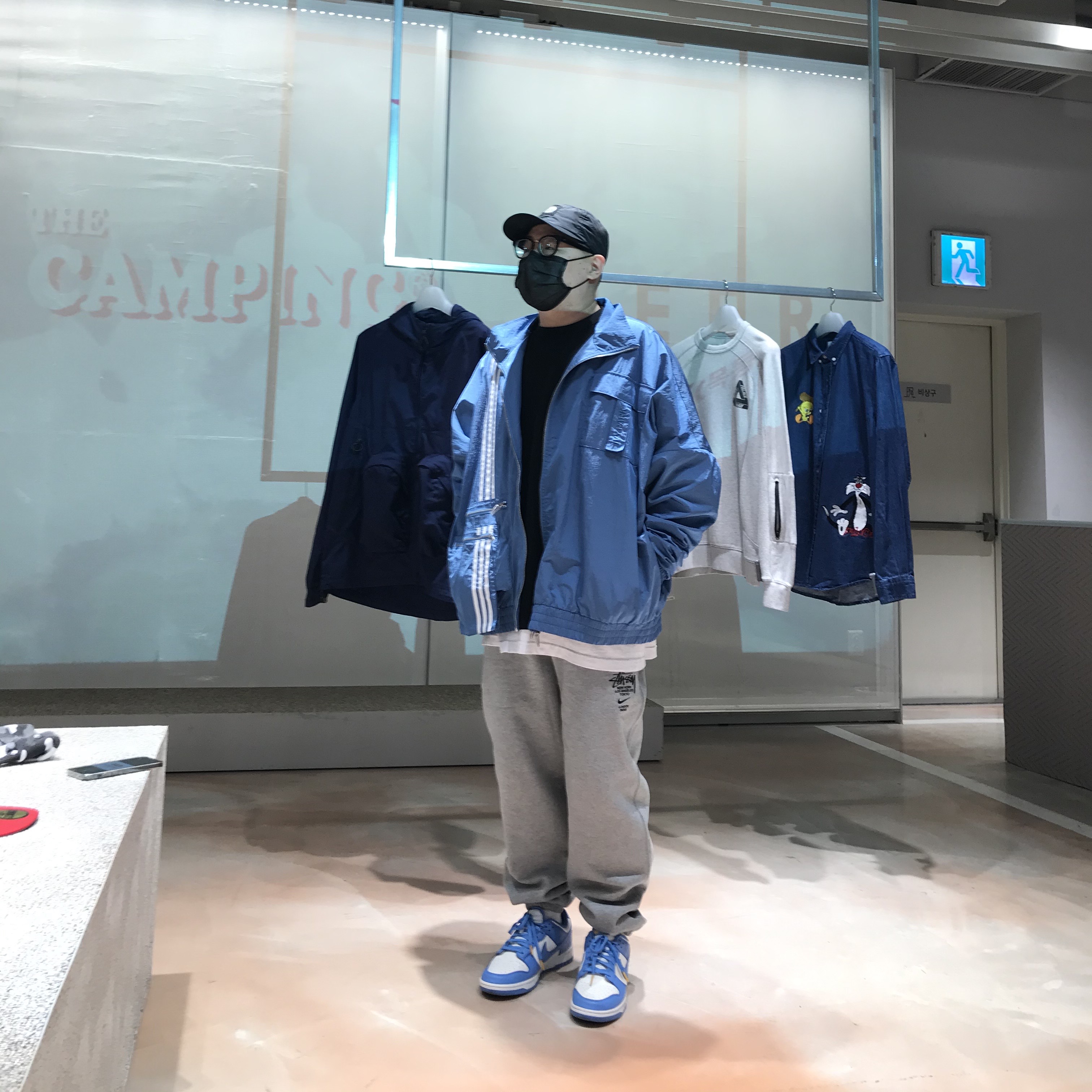 (W) Nike Dunk Low Coast, Nike x Stussy NRG ZR Fleece Pants Heather Grey - Asia 착용 스타일 - 2