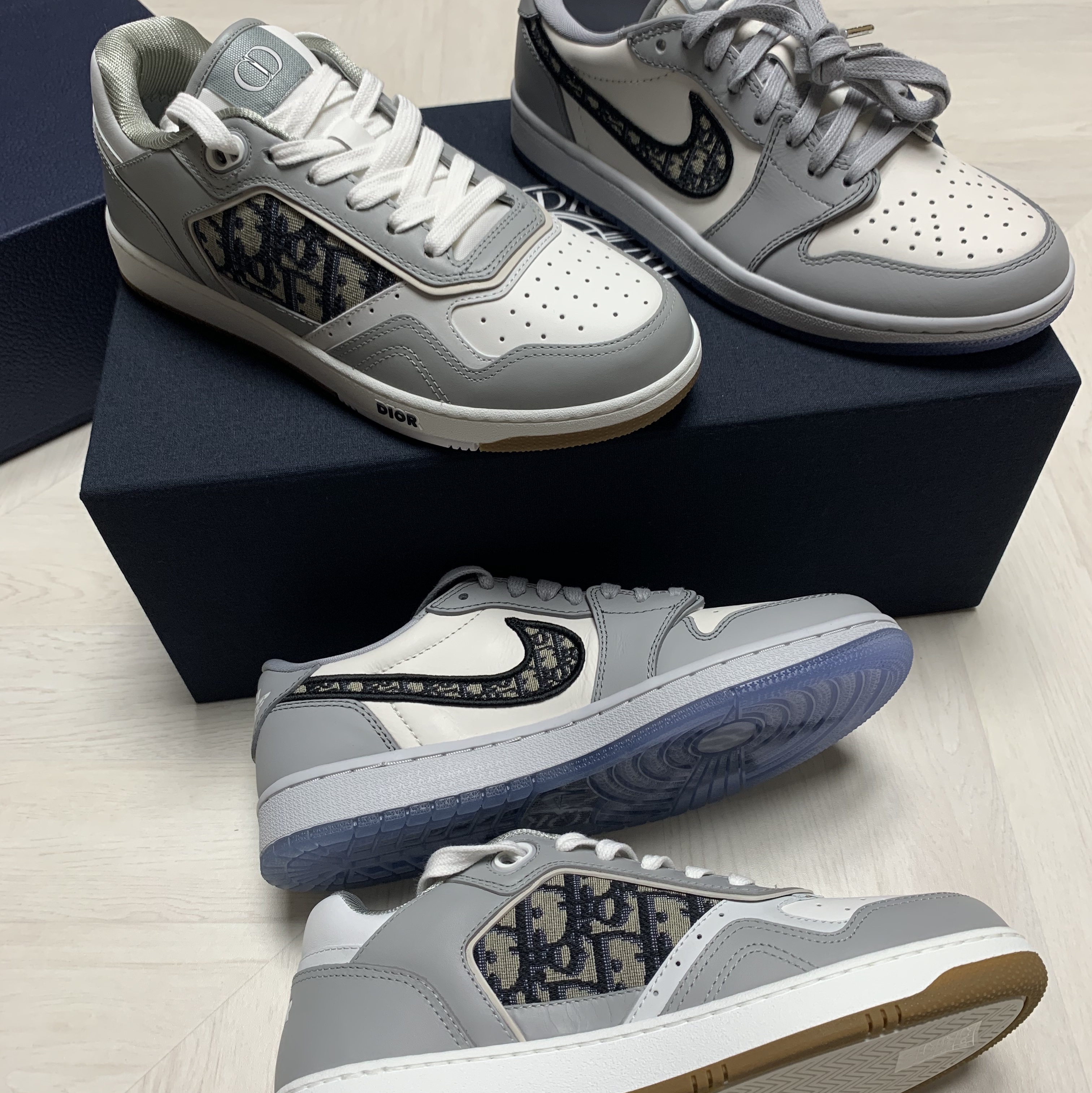 Jordan 1 x Dior Low OG, Dior B27 Low-Top Sneakers Gray 착용 스타일