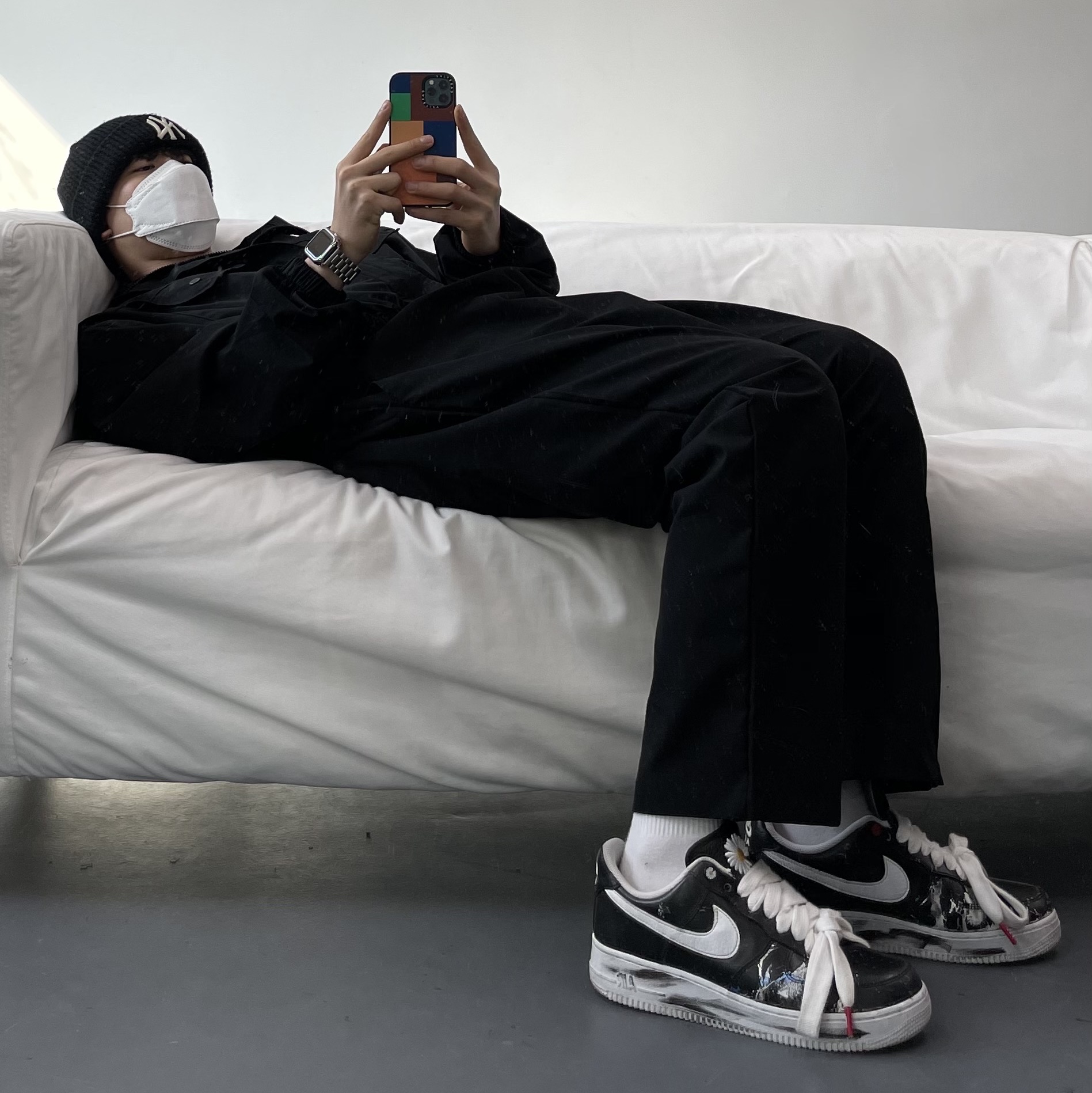 Nike x Peaceminusone Air Force 1 Low Para-Noise 착용 스타일