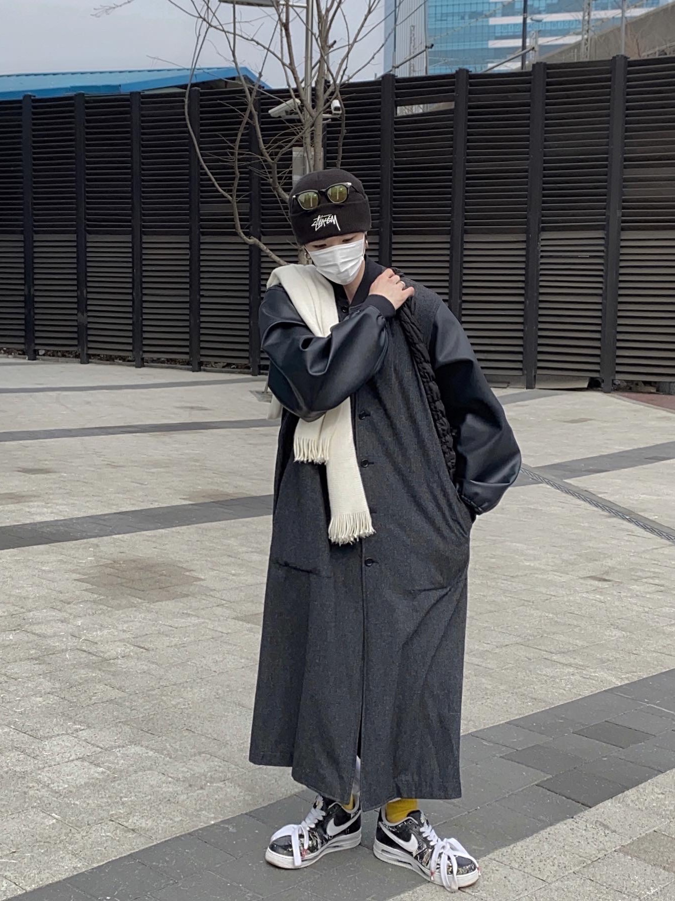 Nike x Stussy Cuff Beanie Black, Nike x Peaceminusone Air Force 1 Low Para-Noise 착용 스타일