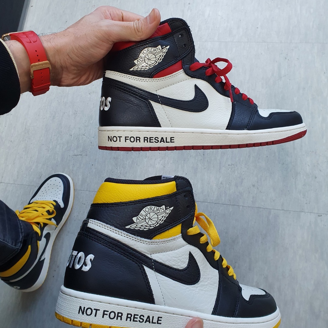Jordan 1 Retro High Not for Resale Varsity Maize, Jordan 1 Retro High Not for Resale Varsity Red 착용 스타일