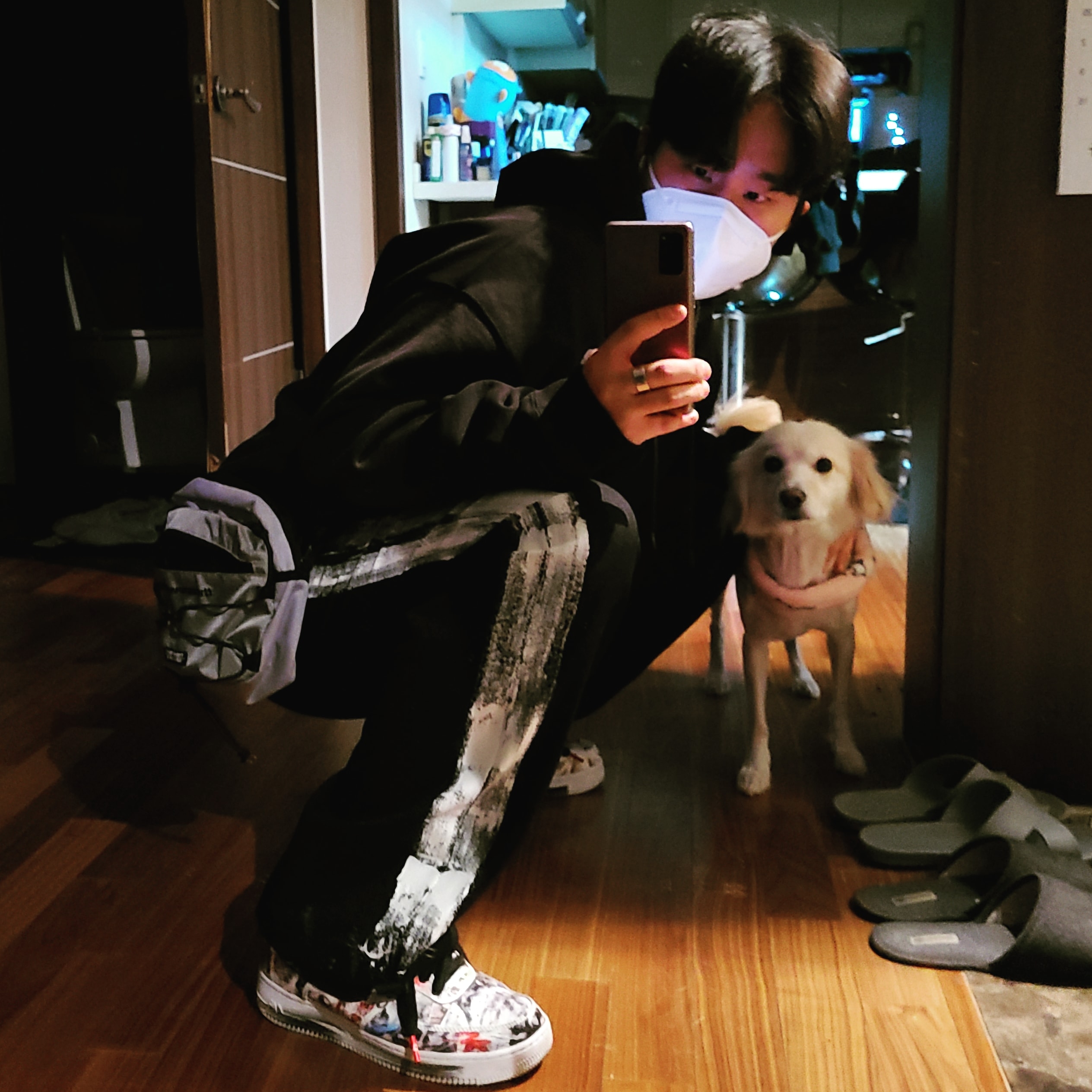 Nike x Peaceminusone Air Force 1 Low Para-Noise 2.0 착용 스타일