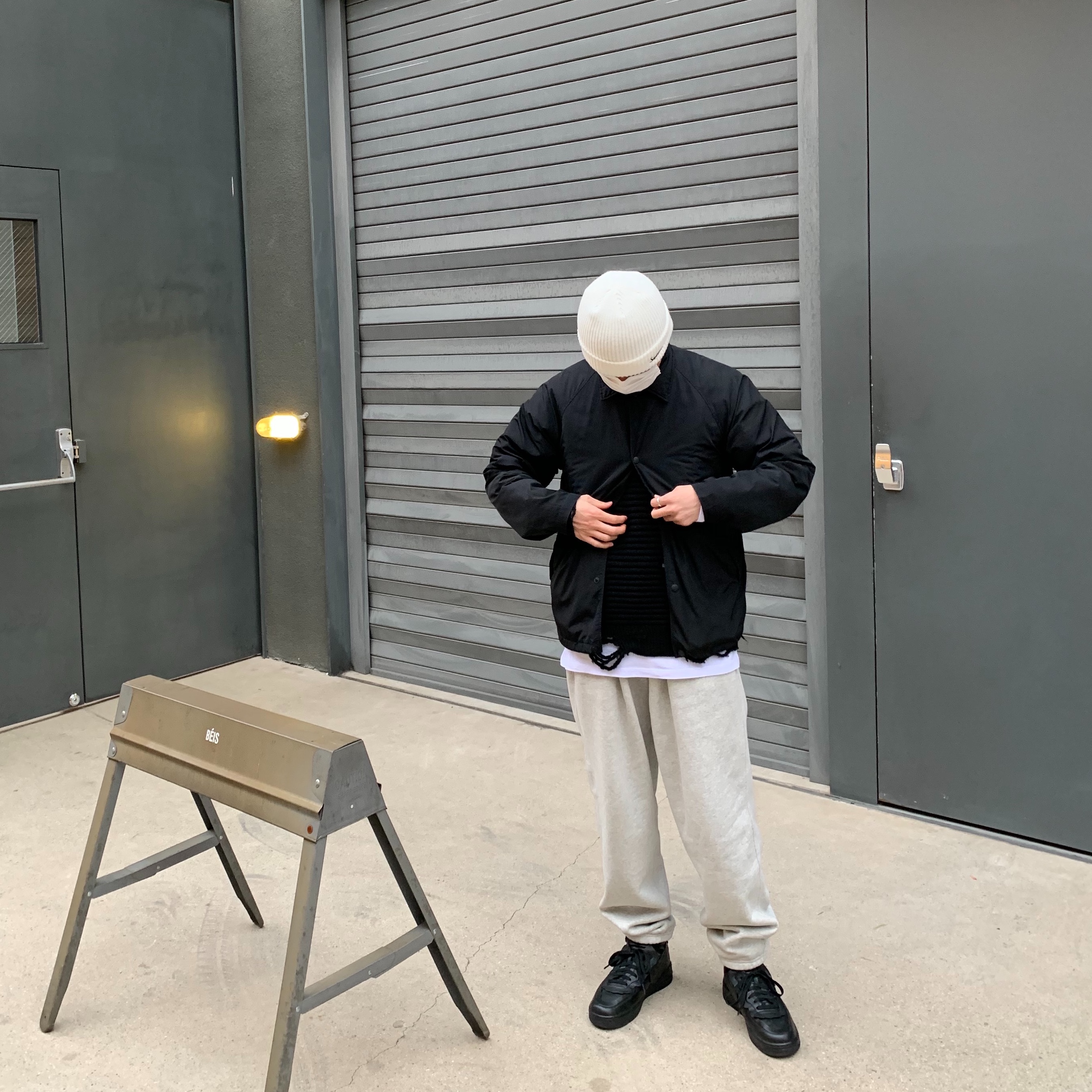 Nike x Comme des Garcons Homme Plus Air Force Mid Black 착용 스타일