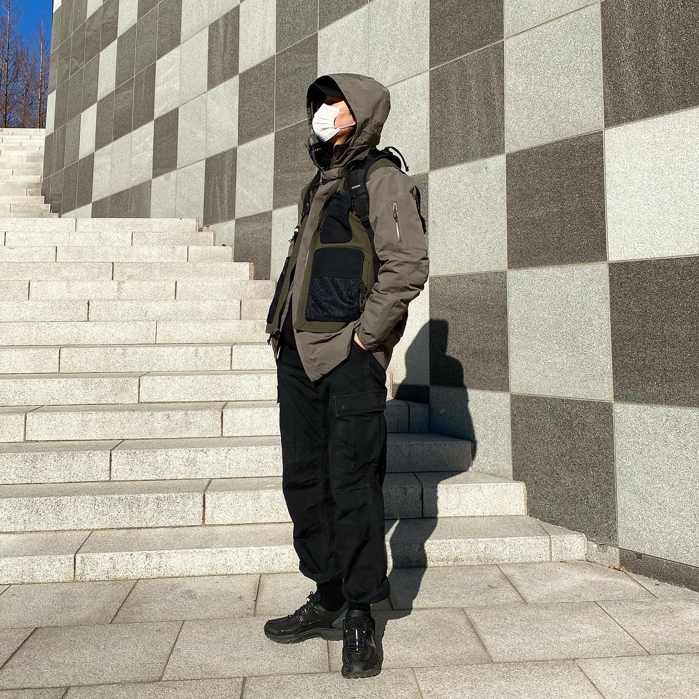 Nike x A-Cold-Wall Zoom Vomero 5 Black 착용 스타일 - 1