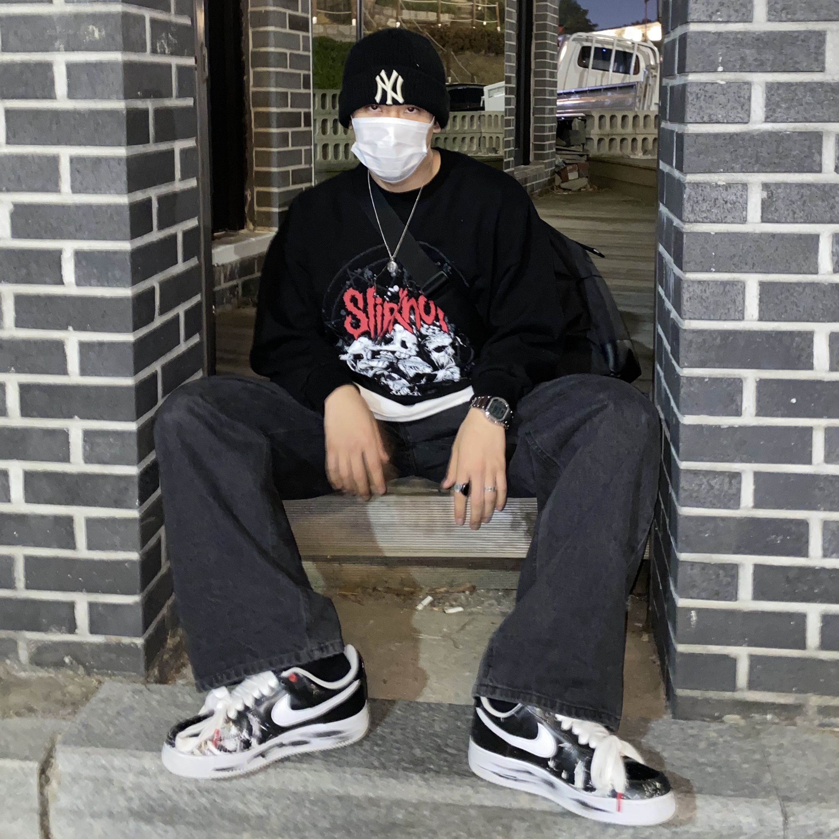 Nike x Peaceminusone Air Force 1 Low Para-Noise 착용 스타일