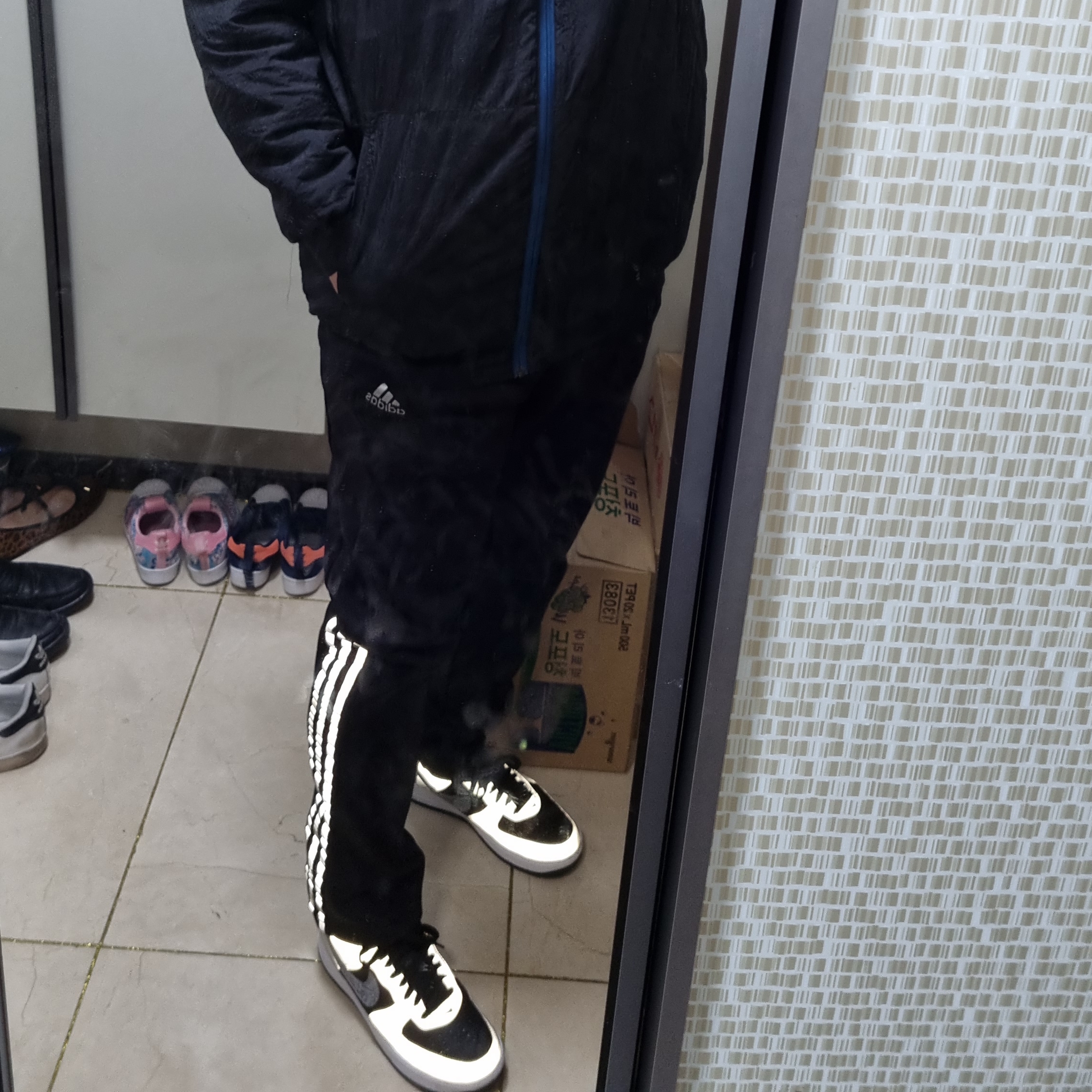 Nike Air Force 1 B Silver Snake 착용 스타일