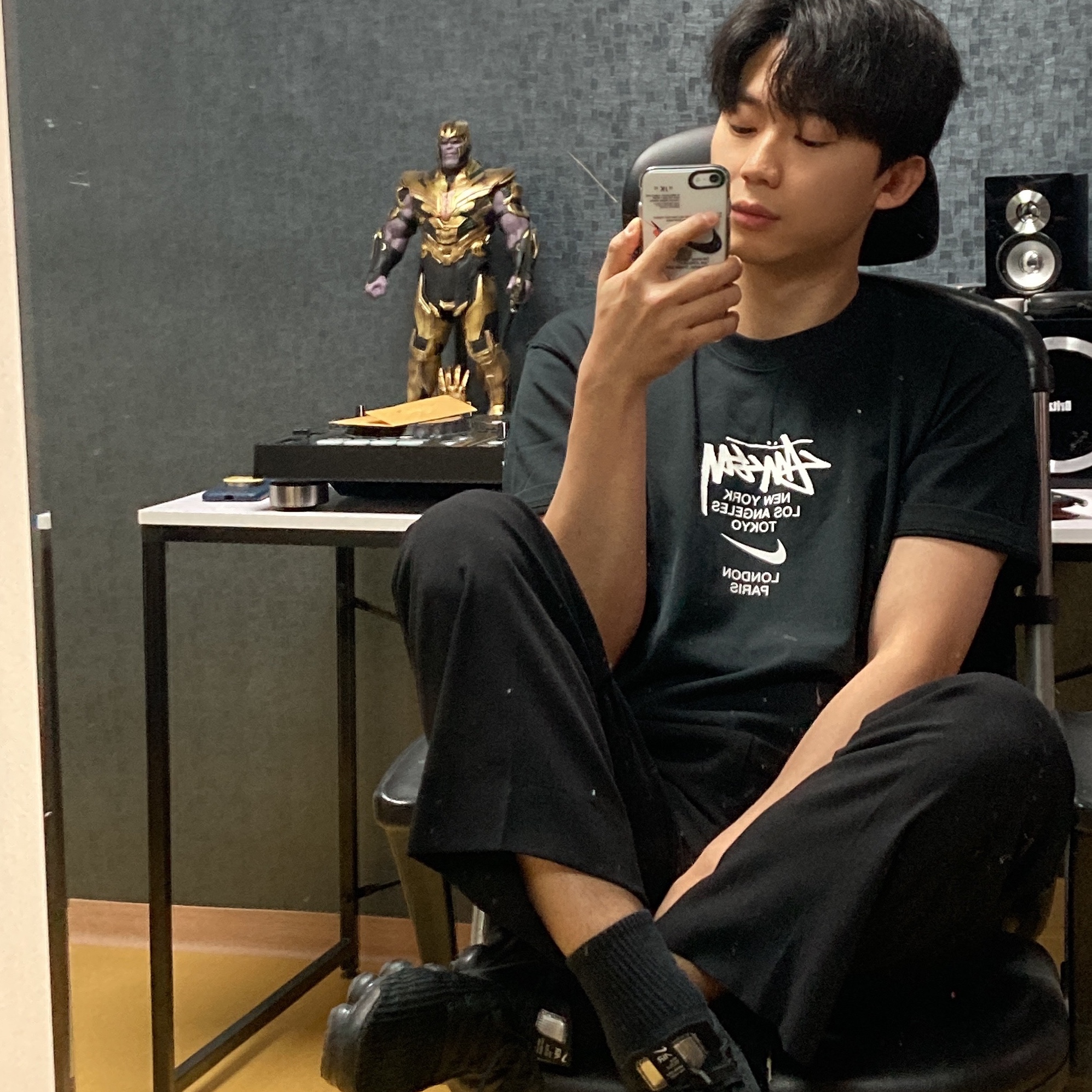 Nike x Stussy WT T-Shirt Black - Asia, Nike Air VaporMax Flyknit 3.0 Triple Black 착용 스타일