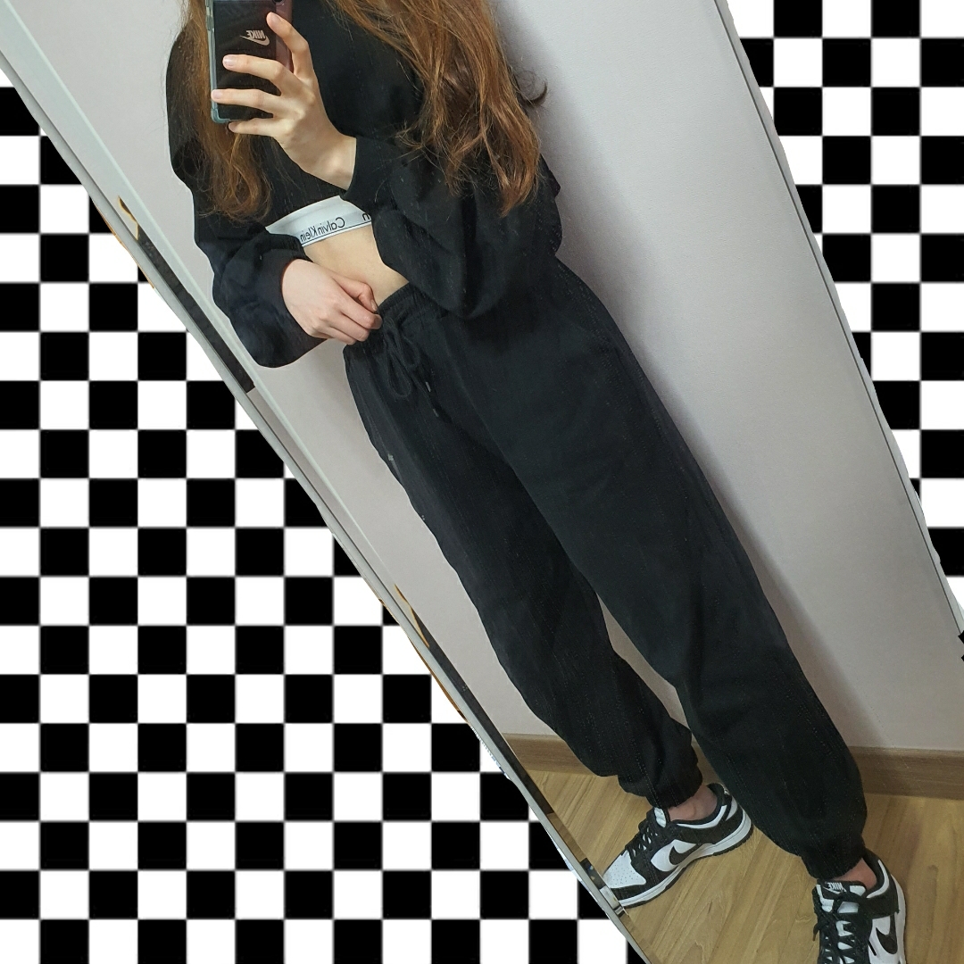 (W) Nike Dunk Low Black 착용 스타일