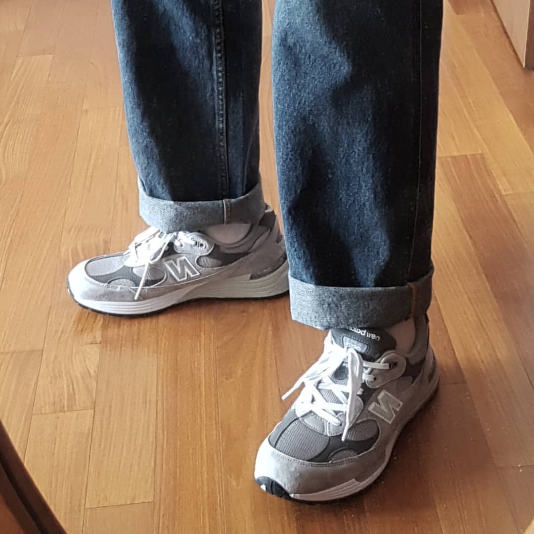 New Balance 992 Made in USA Grey - D Standard 착용 스타일 - 4