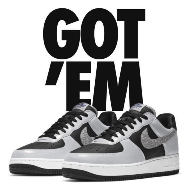 Nike Air Force 1 B Silver Snake 착용 스타일 - 1