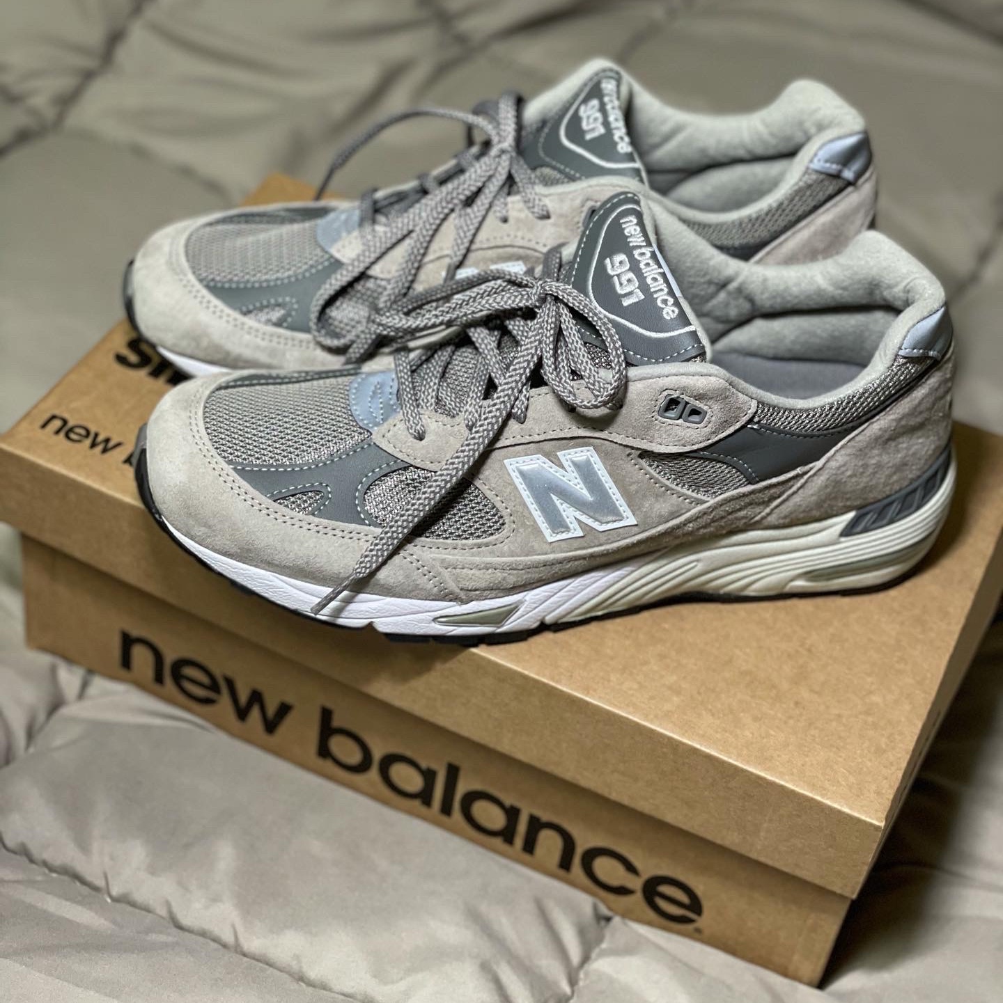 New Balance 991 Made in UK Grey 착용 스타일