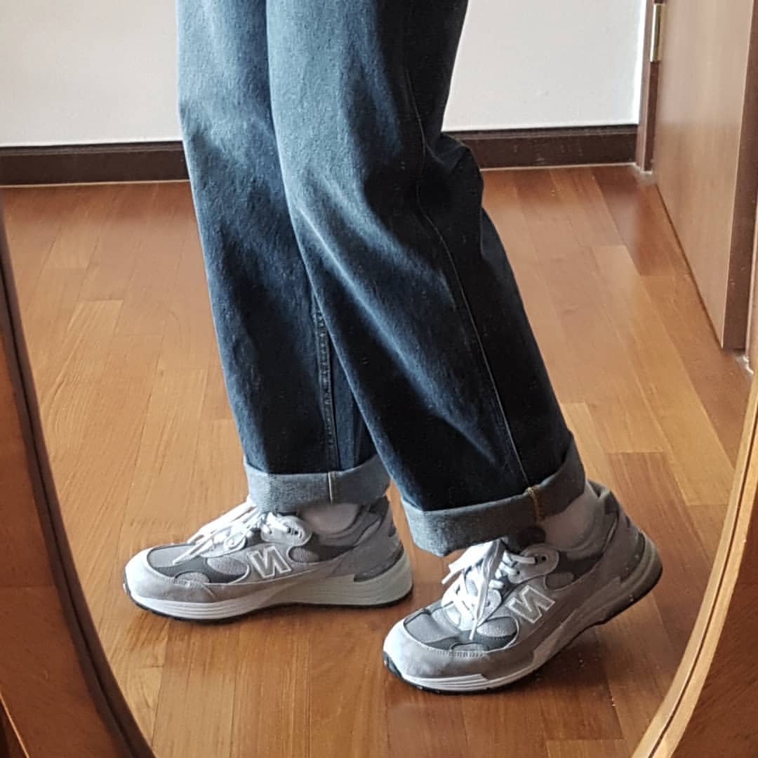 New Balance 992 Made in USA Grey - D Standard 착용 스타일 - 3