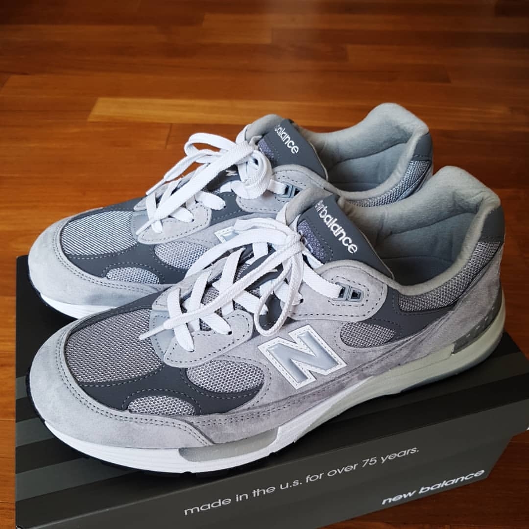 New Balance 992 Made in USA Grey - D Standard 착용 스타일 - 2
