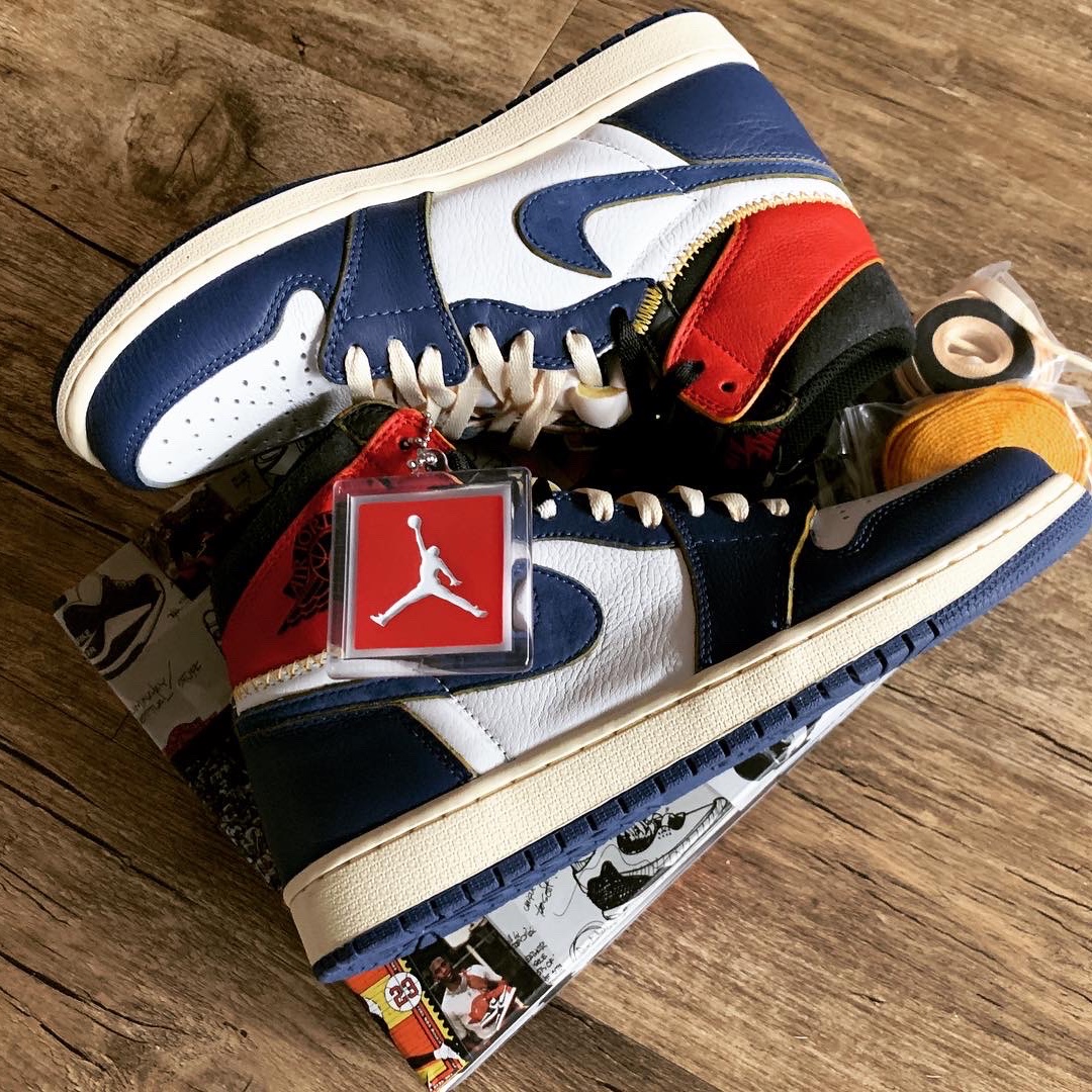 Jordan 1 x Union Retro High Blue Toe 착용 스타일 - 1