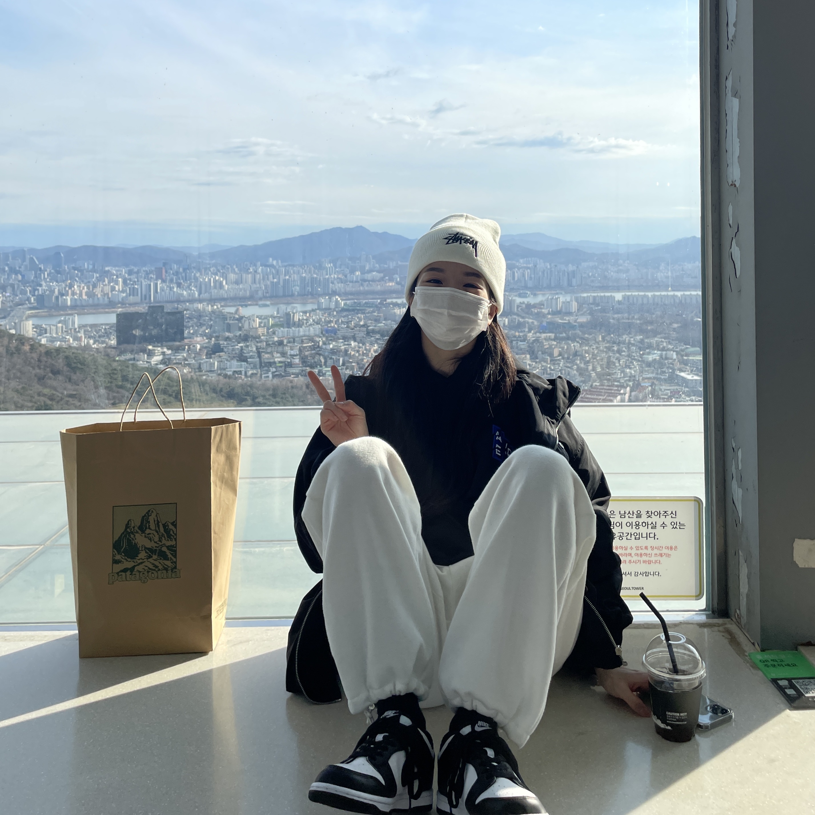 Nike x Stussy Cuff Beanie White, (W) Nike Dunk Low Black 착용 스타일