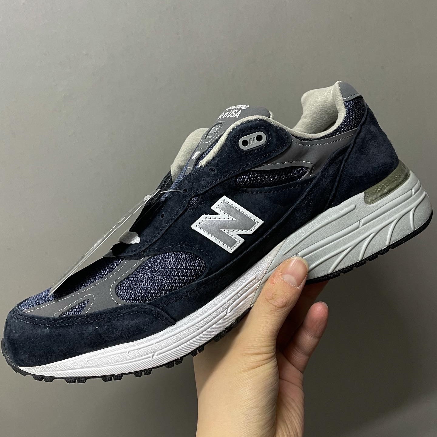 (W) New Balance 993 Made in USA Navy - B Standard 착용 스타일 - 1