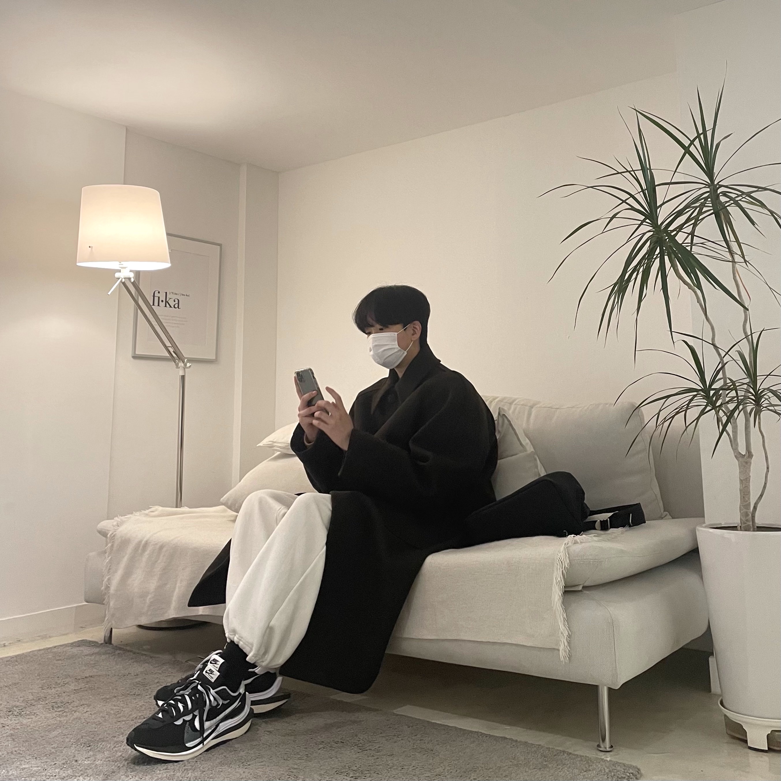 Nike x Sacai VaporWaffle Black White 착용 스타일