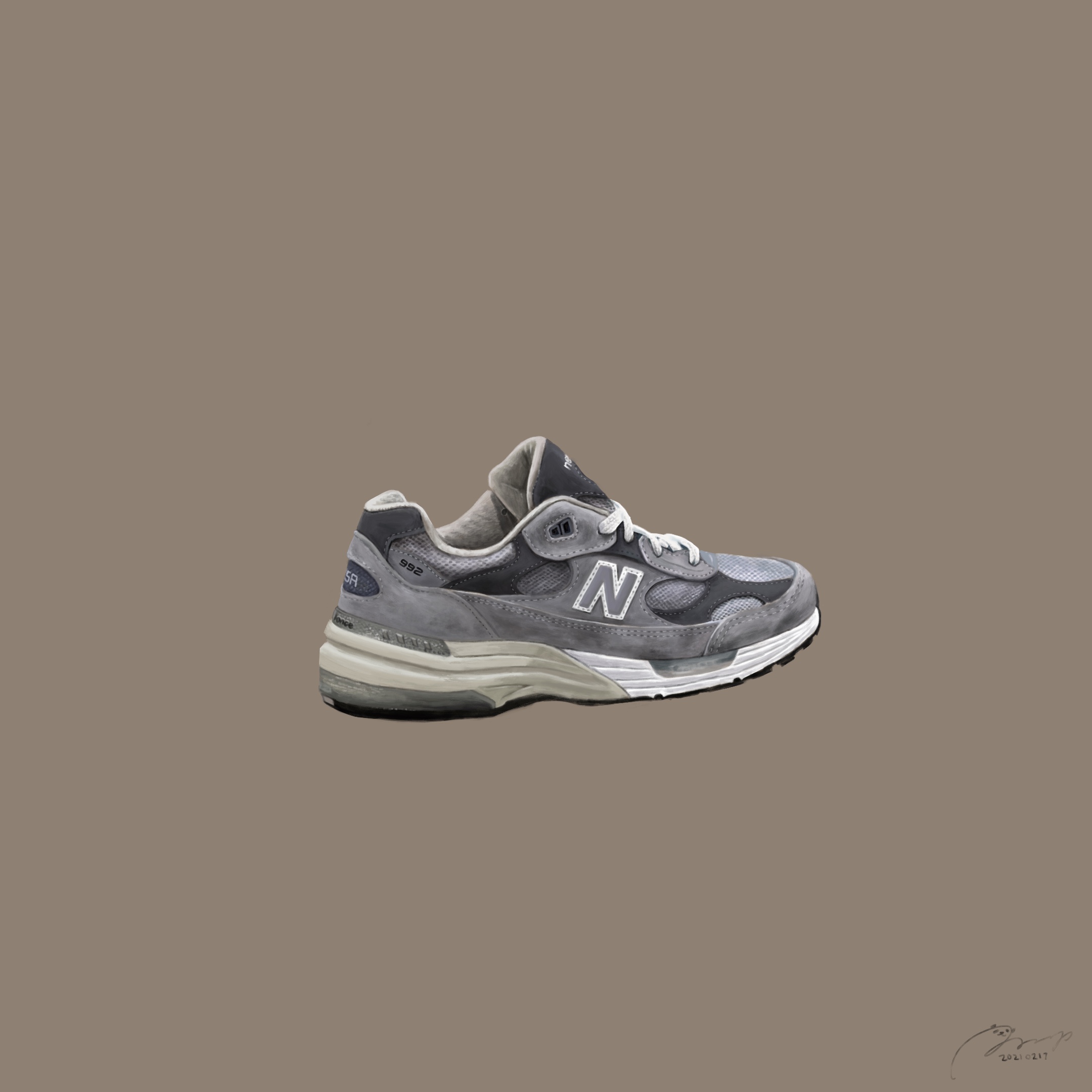 New Balance 992 Made in USA Grey - D Standard 착용 스타일