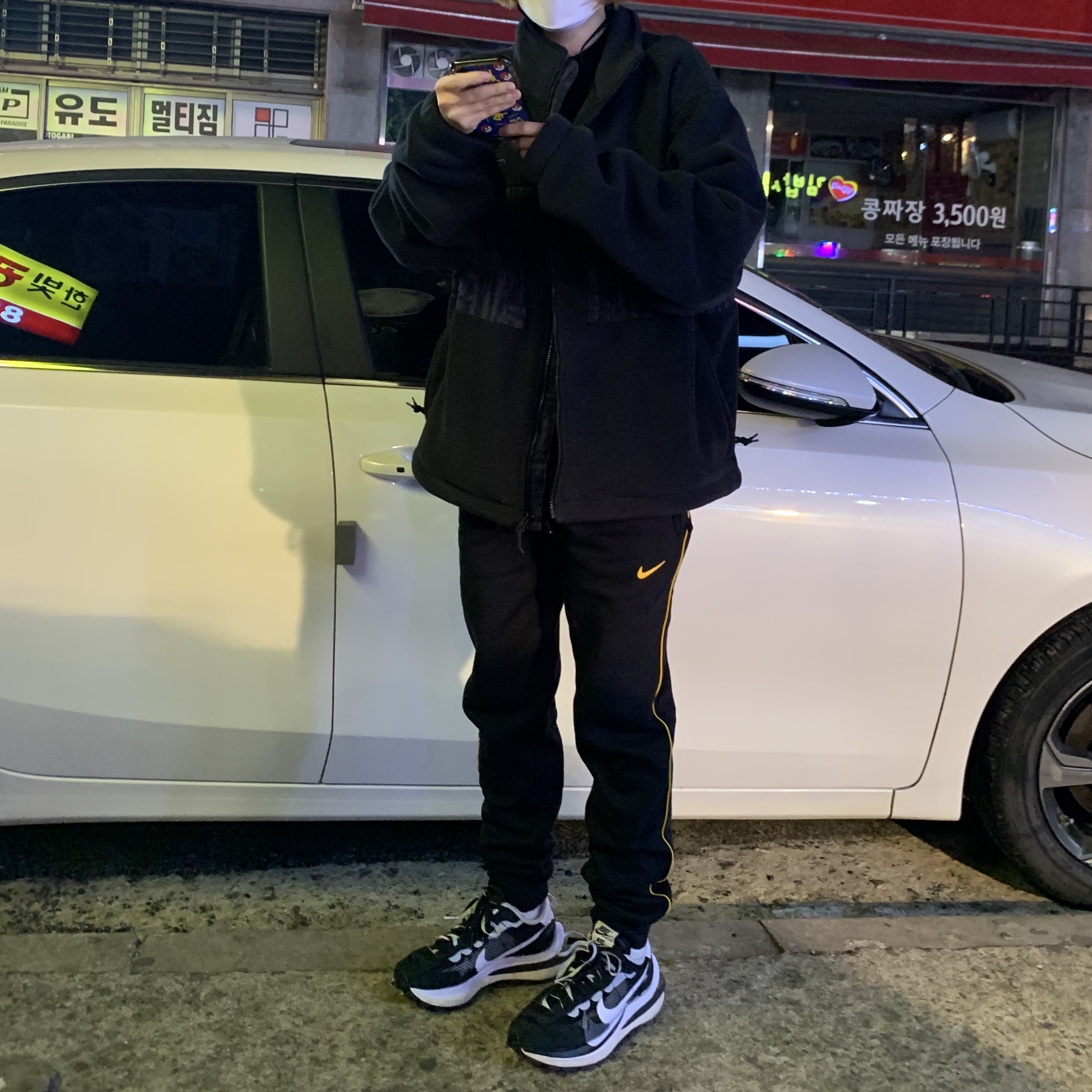 Nike x Drake Nocta Fleece Pants Black - US/EU, Nike x Sacai VaporWaffle Black White 착용 스타일 - 2