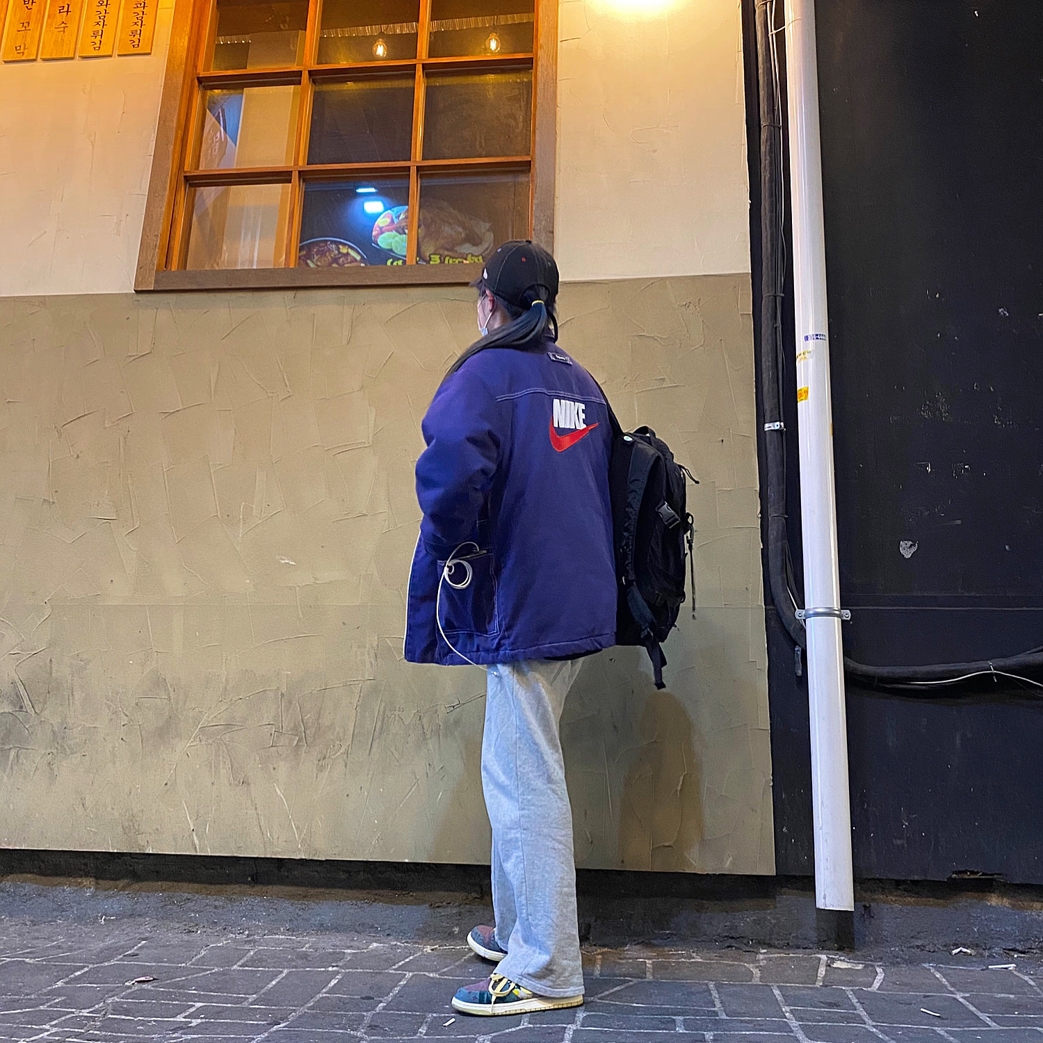 Nike Dunk Low SP Community Garden, Supreme x Nike Double Zip Quilted Work Jacket Navy - 18FW 착용 스타일