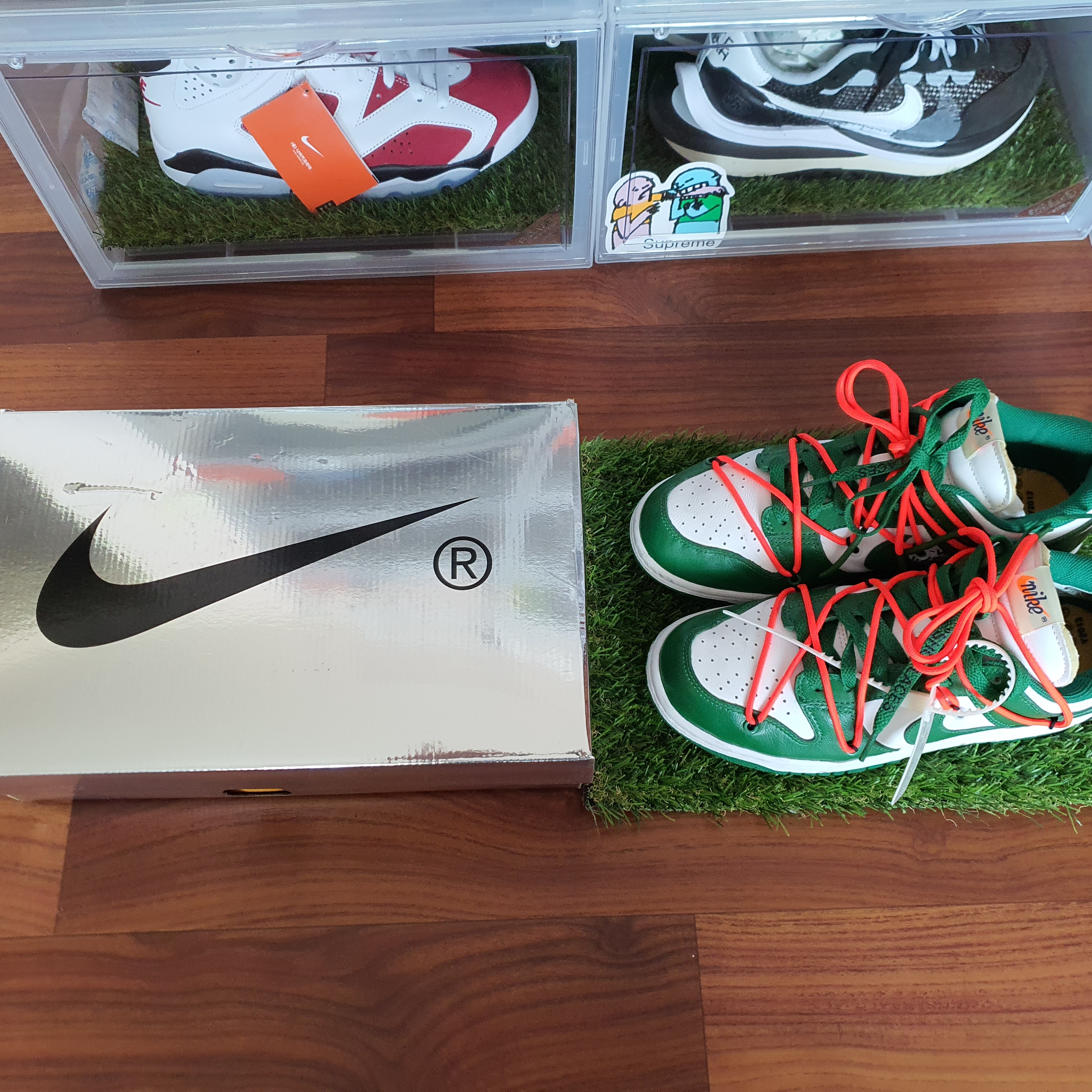 Nike x Off-White Dunk Low Pine Green 착용 스타일 - 4