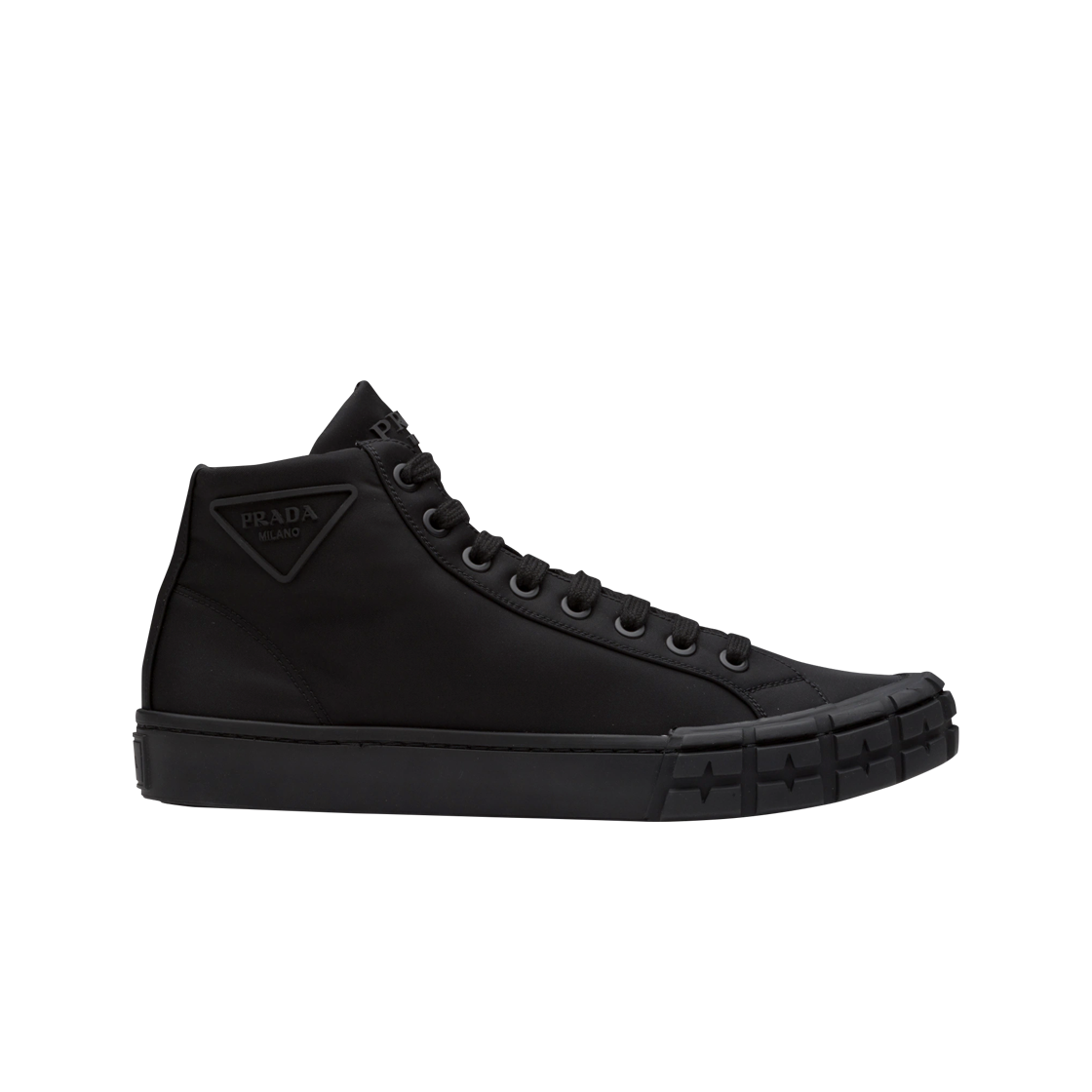 프라다 카세타 휠 하이탑 스니커즈 블랙(Prada Cassetta Wheel High-Top Sneakers Black) - 1