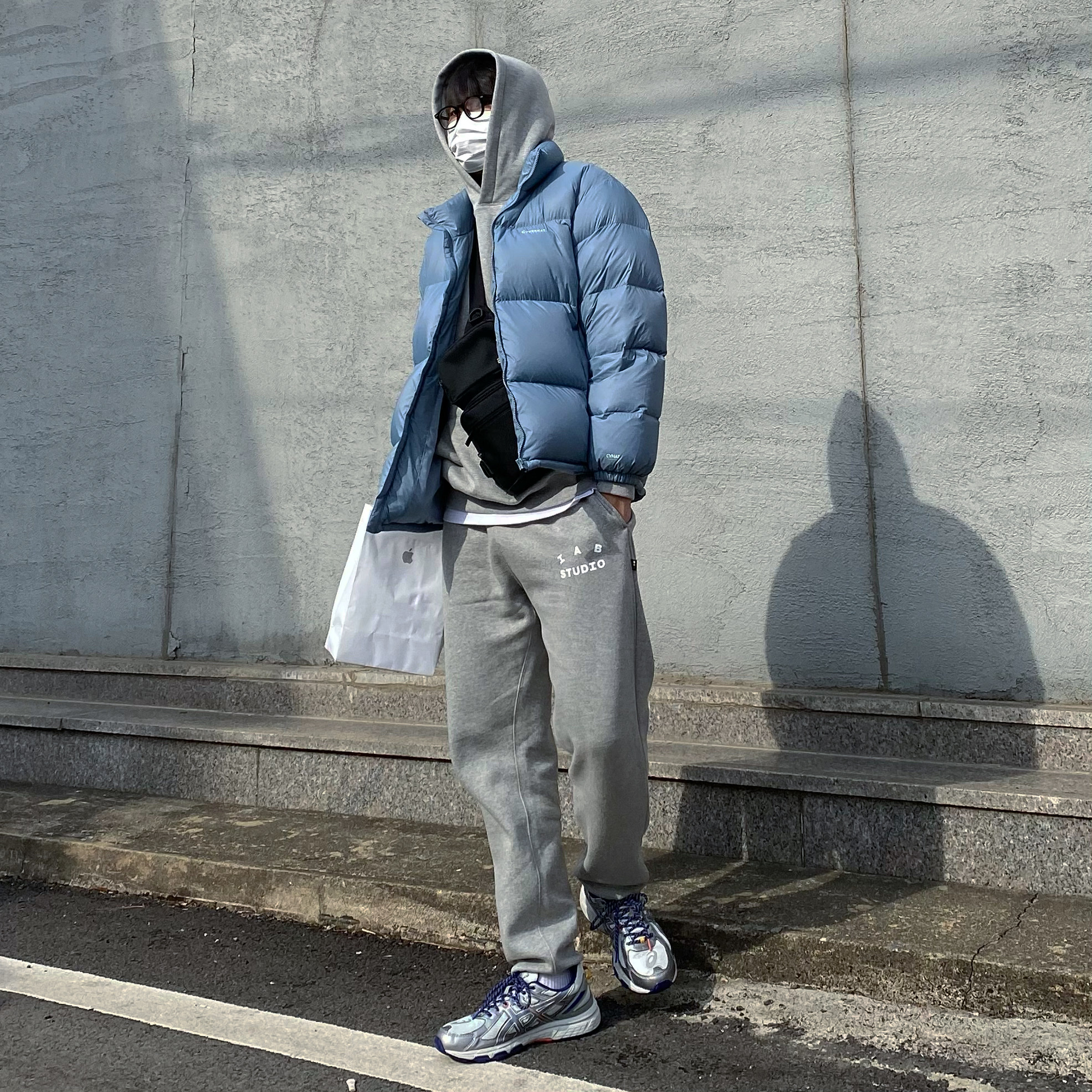 IAB Studio Hoodie Gray - 21SS, IAB Studio Sweatpants Gray - 21SS 착용 스타일