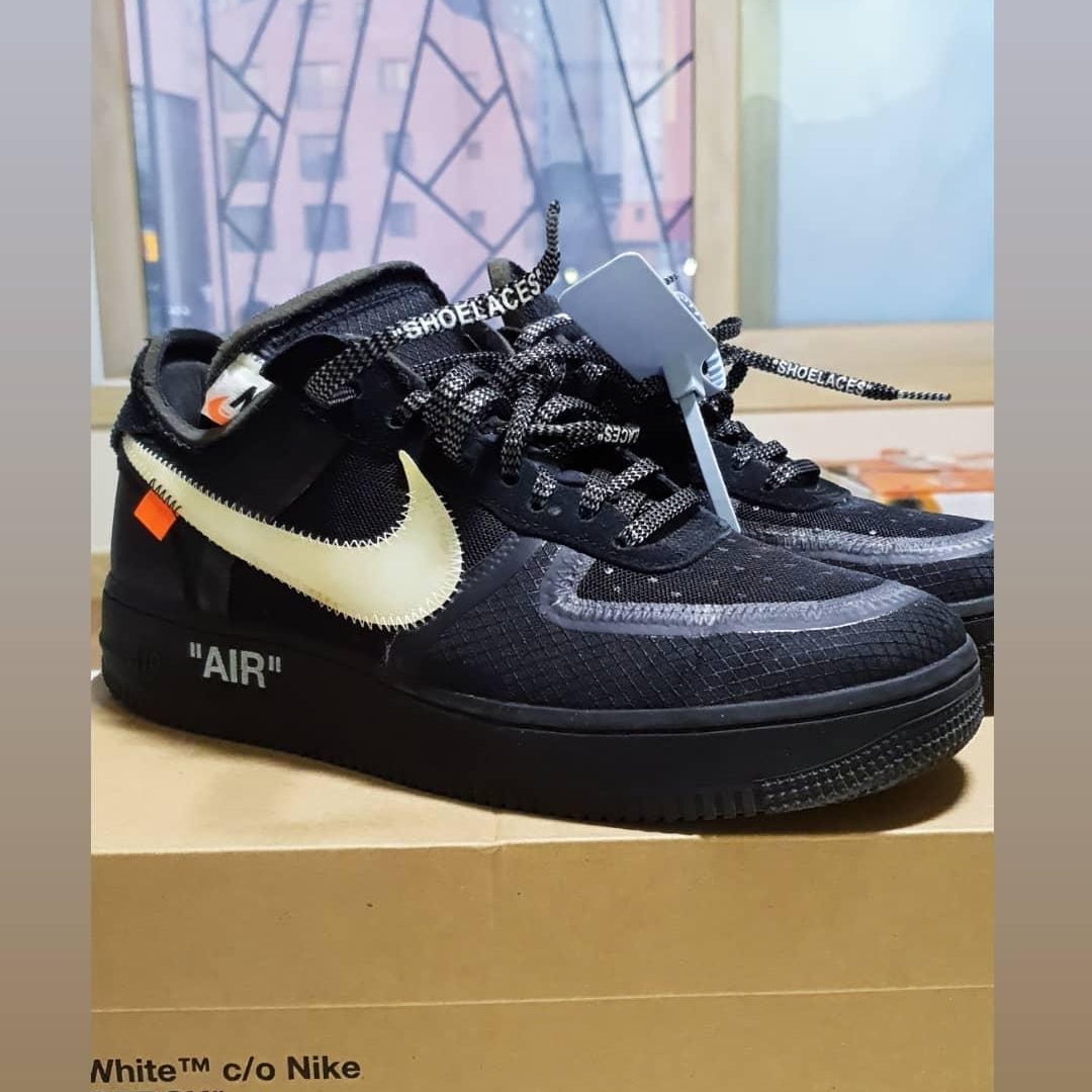 Nike x Off-White Air Force 1 Low Black White 착용 스타일